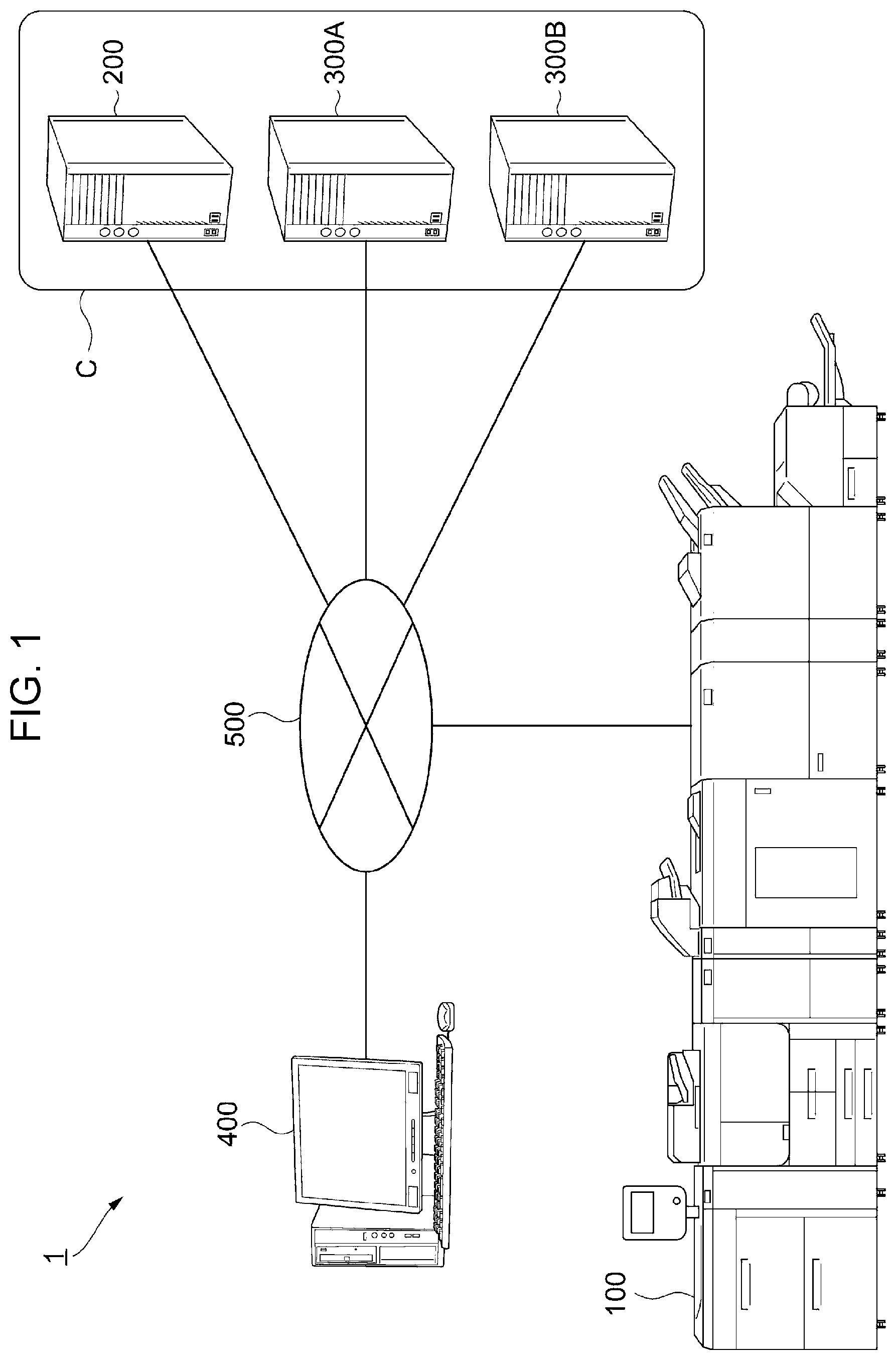 Patent US12321650 — Information processing apparatus for adding high-confidentiality information to first page of printing data that contains highly confidential data, printing system, and non-transitory computer readable medium — Figure 1