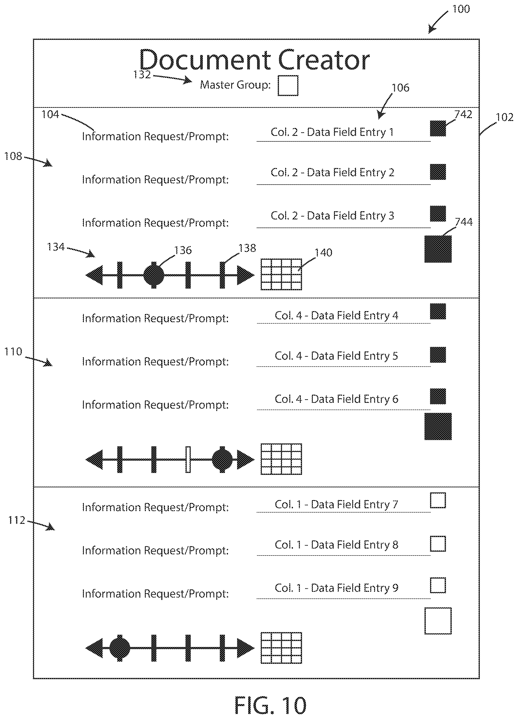Patent US12321694 Figure 10 – User interface and systems for document creation
