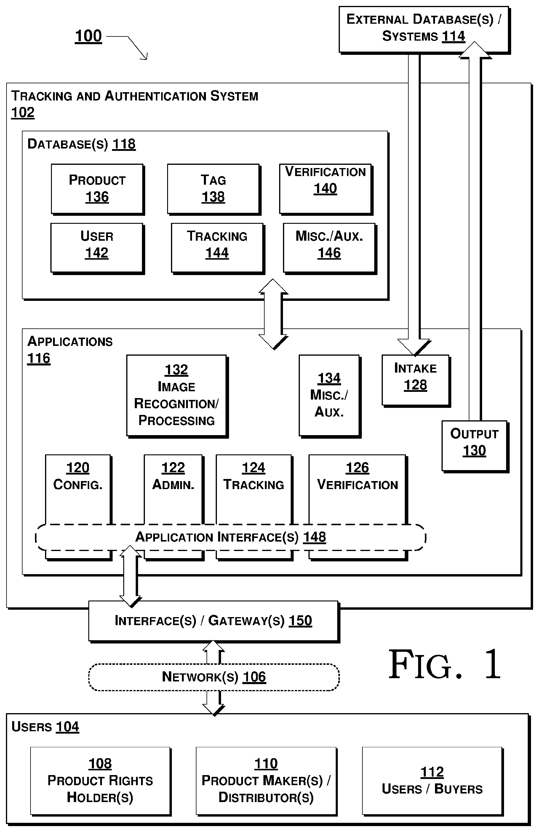 Patent US12321950 — Product authentication systems, methods, and devices — Figure 1