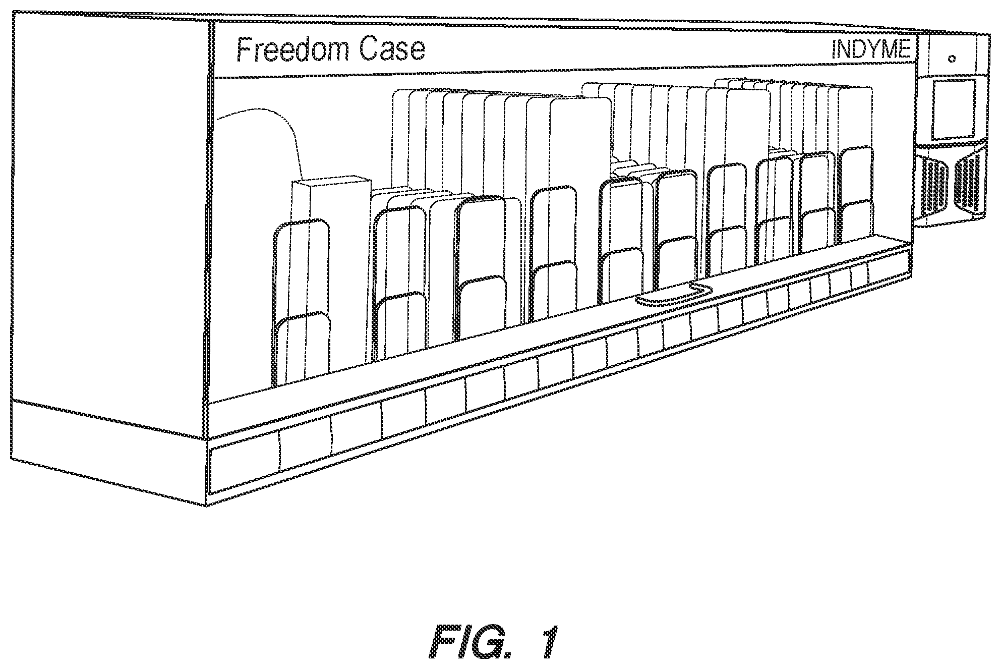 Patent US12321952 — System providing self-service access to locked fitting rooms — Figure 1