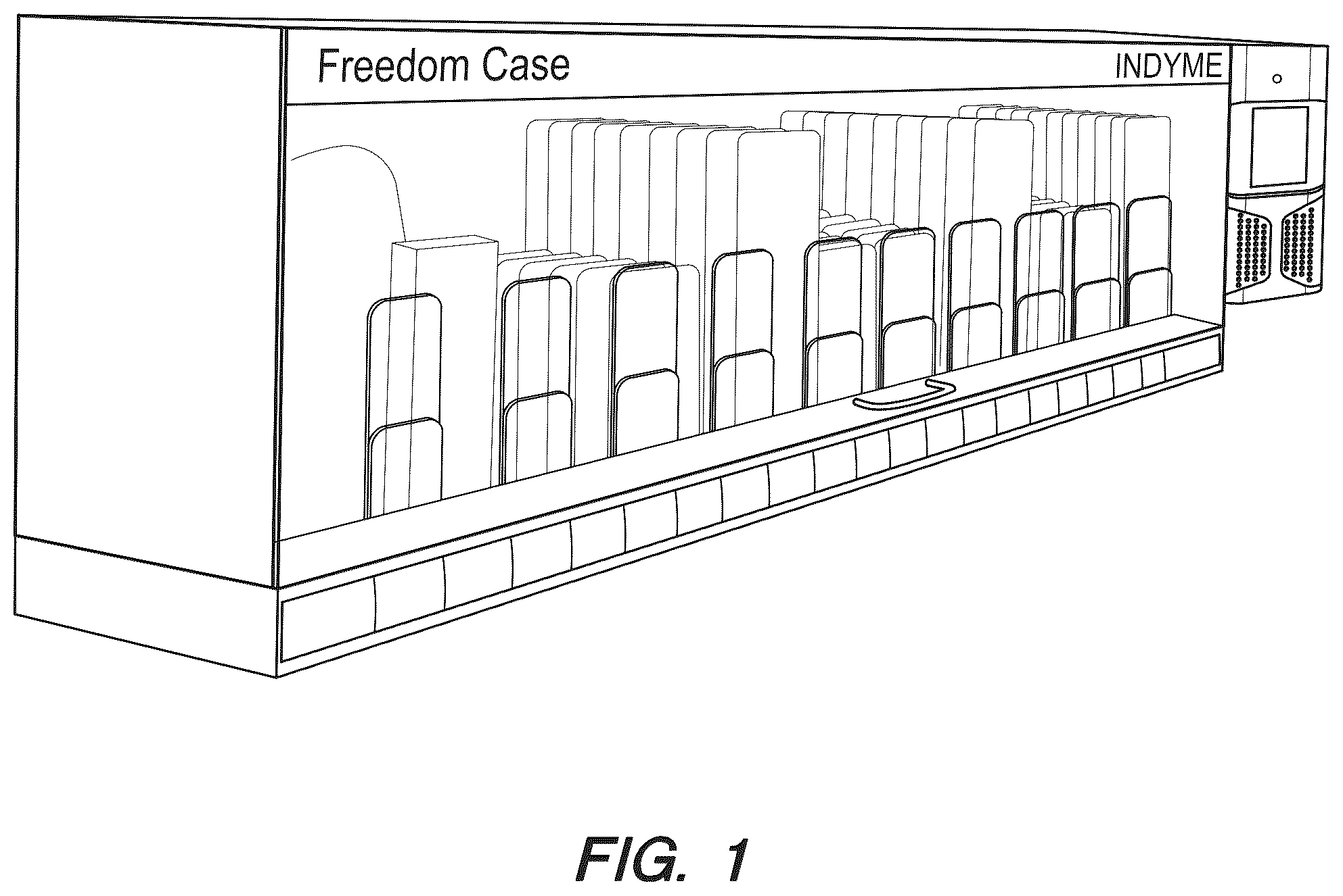 Patent US12321953 — System providing self-service access to locked merchandise — Figure 1