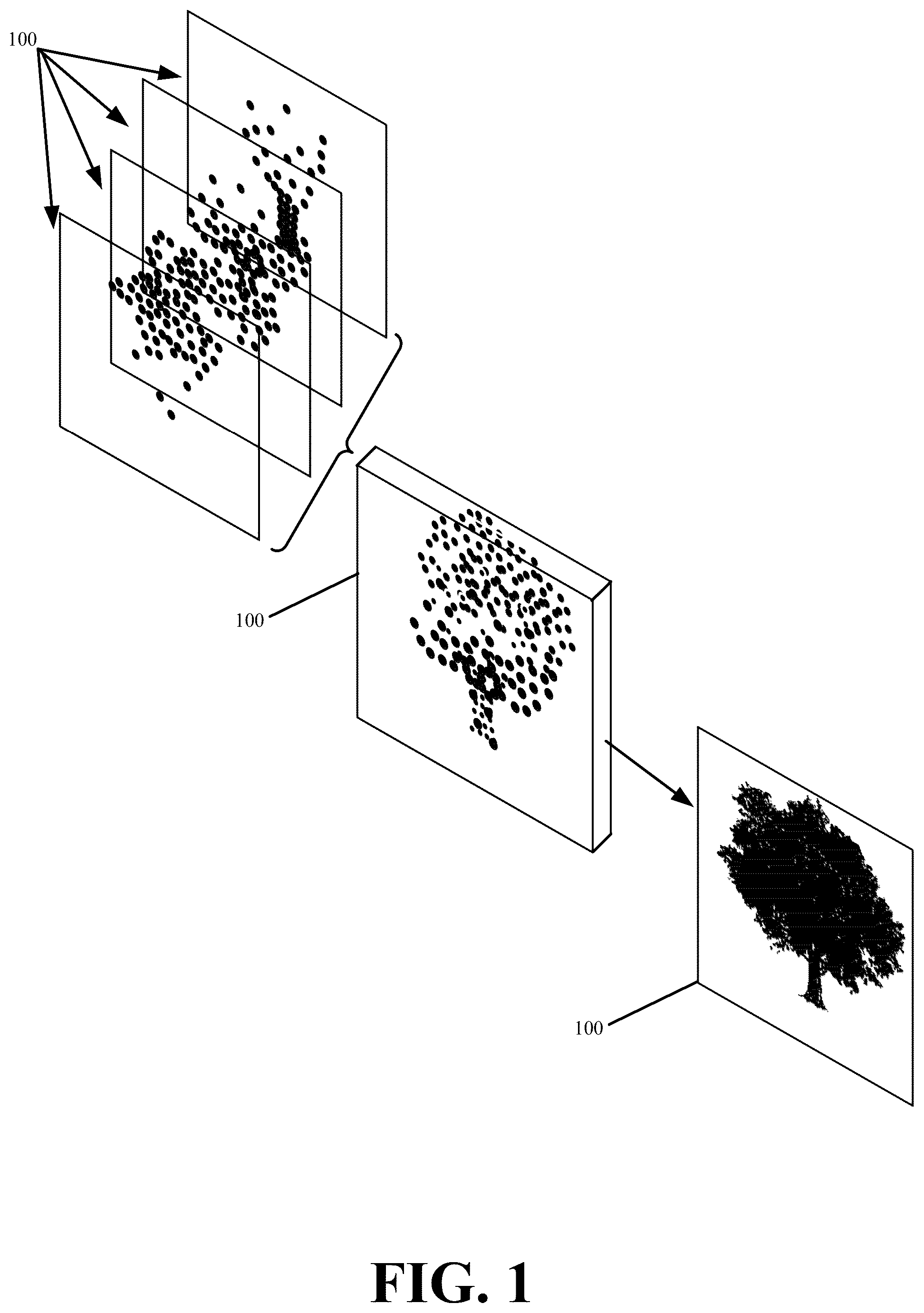 Patent US12322031 Figure 1 – Systems and methods for reducing point cloud and texture data using adapted splatting techniques