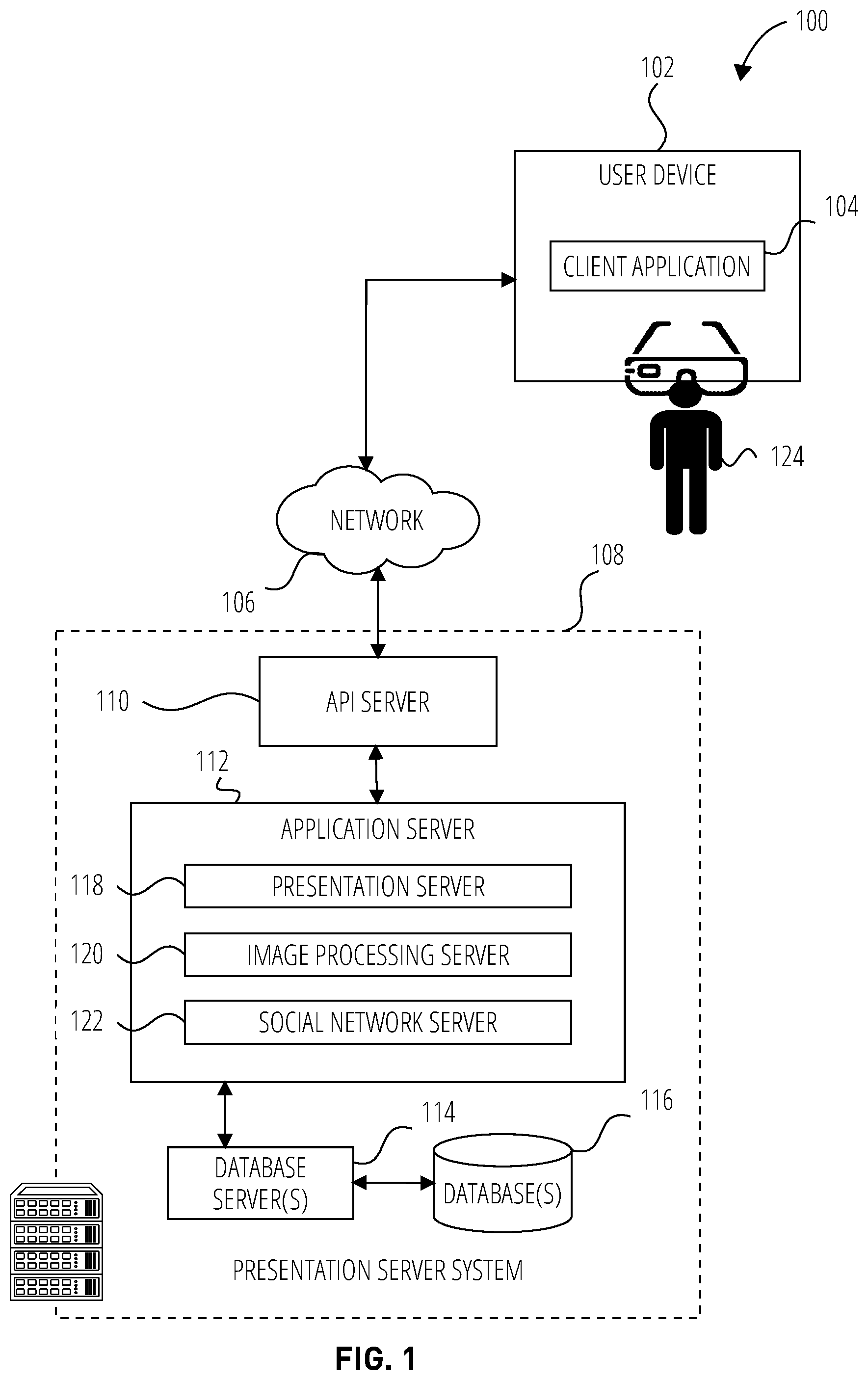 Patent US12322052 — Mixing and matching volumetric contents for new augmented reality experiences — Figure 1