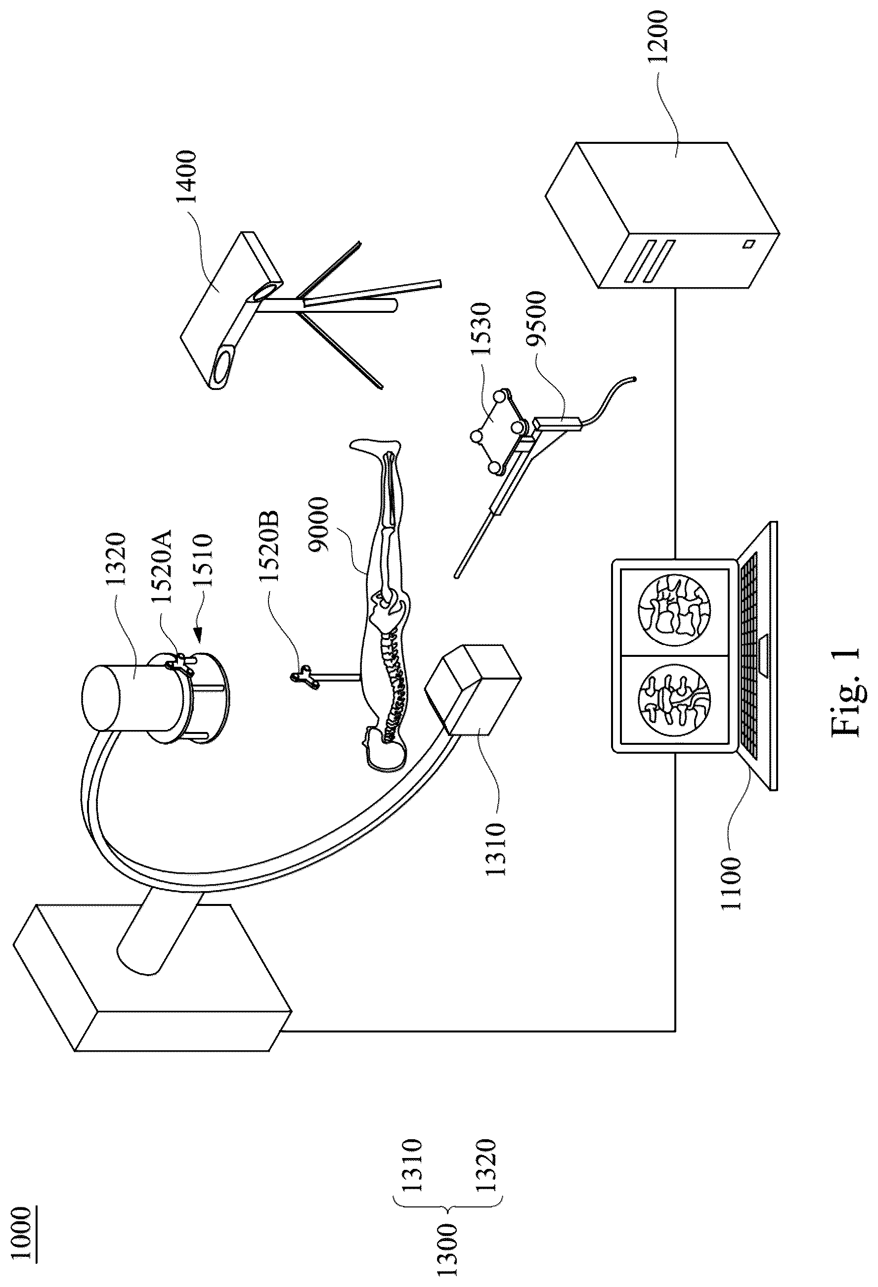 Patent US12322125 — Method and navigation system for registering two-dimensional image data set with three-dimensional image data set of body of interest — Figure 1