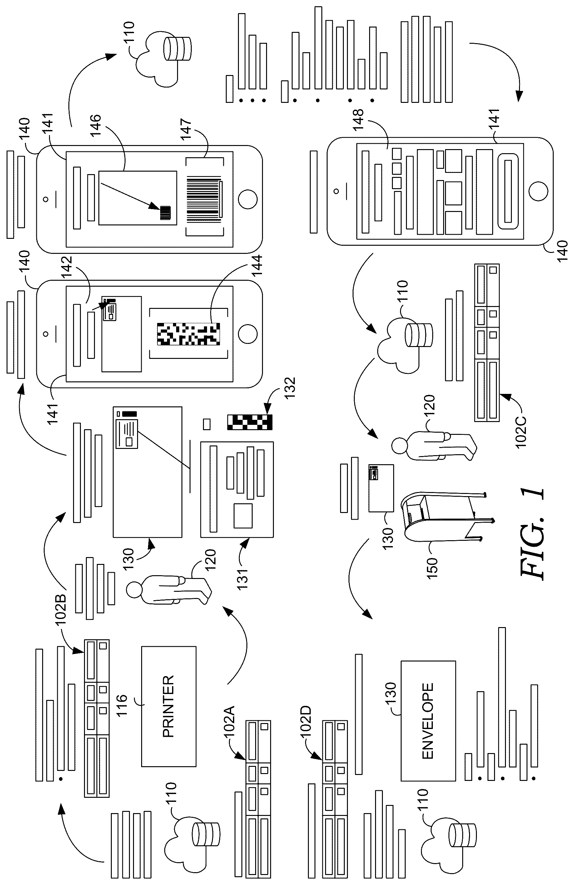 Patent US12322215 — Activatable postage — Figure 1