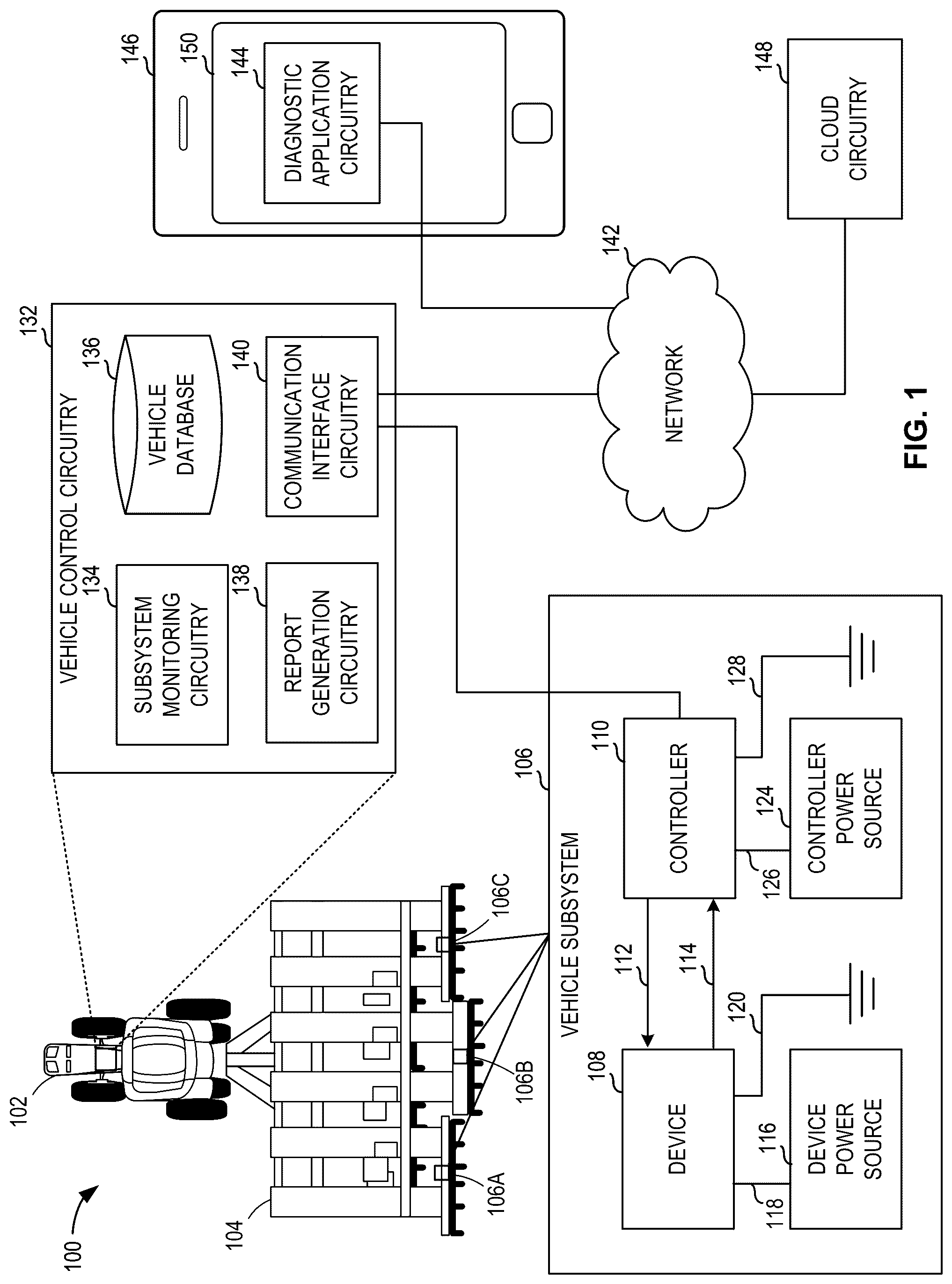 Patent US12322220 — Methods, apparatus, and articles of manufacture to obtain diagnostic information for a system — Figure 1