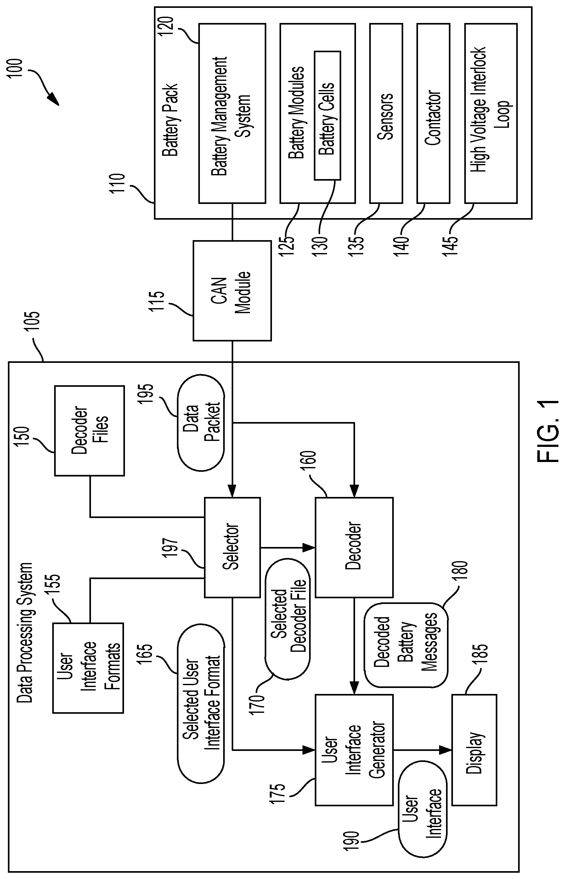 Patent US12322226 Figure 1 – Battery pack system