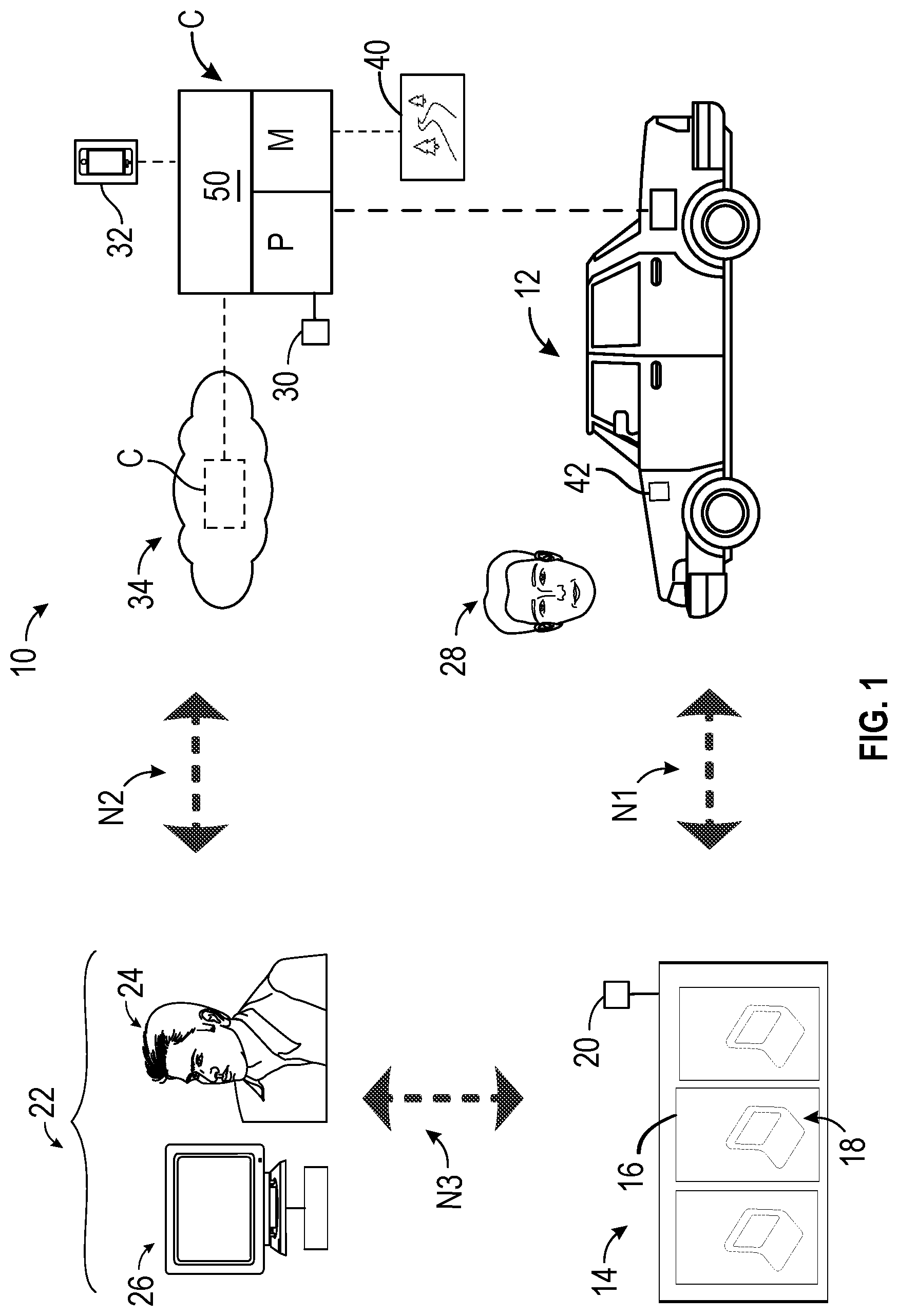 Patent US12322230 — Dynamic reservation of a charging station slot for a vehicle — Figure 1