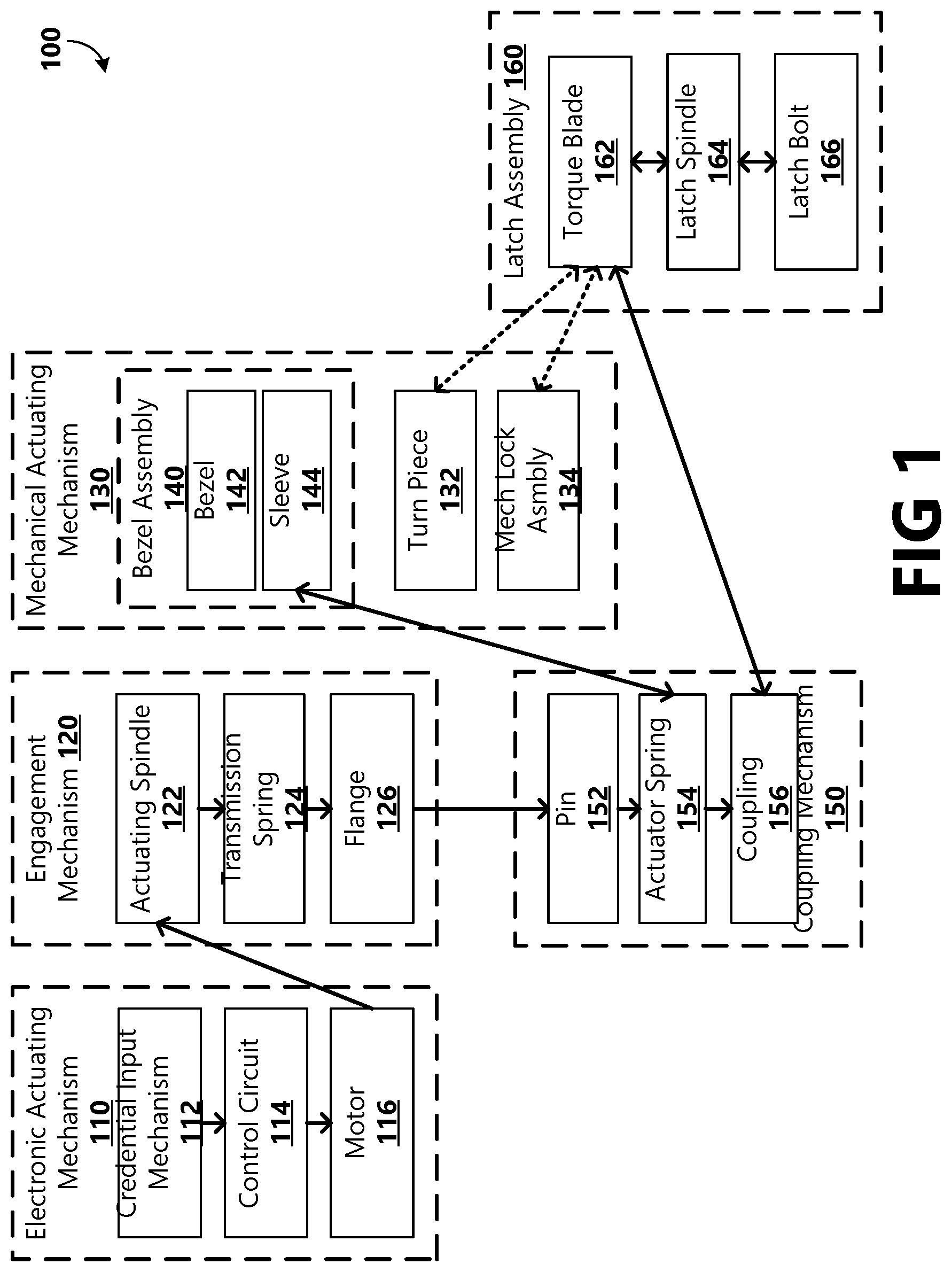 Patent US12322231 — Manual electronic deadbolt — Figure 1