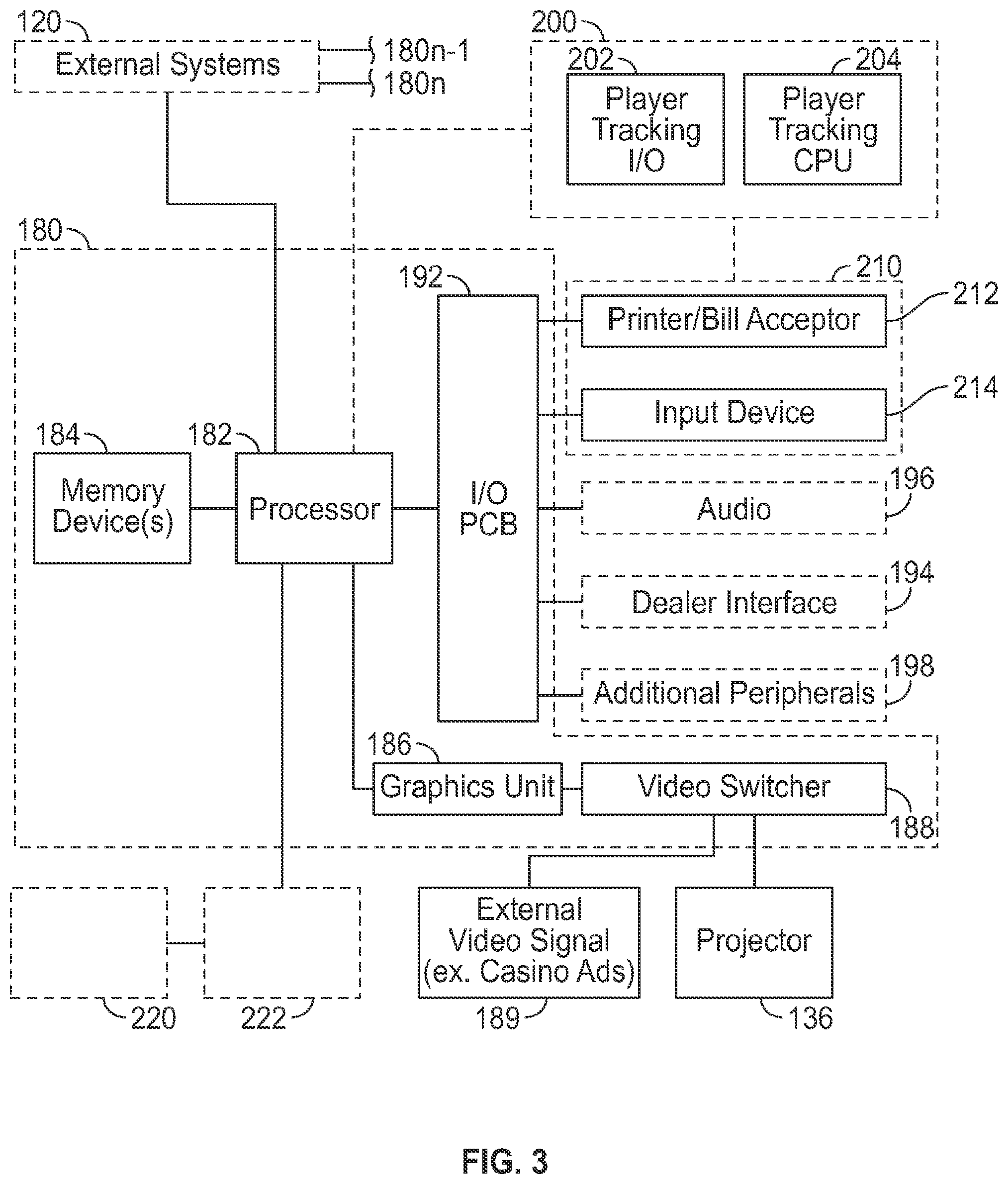 Patent US12322242 Figure 3 – Gaming systems and methods for providing a table game with visual effects