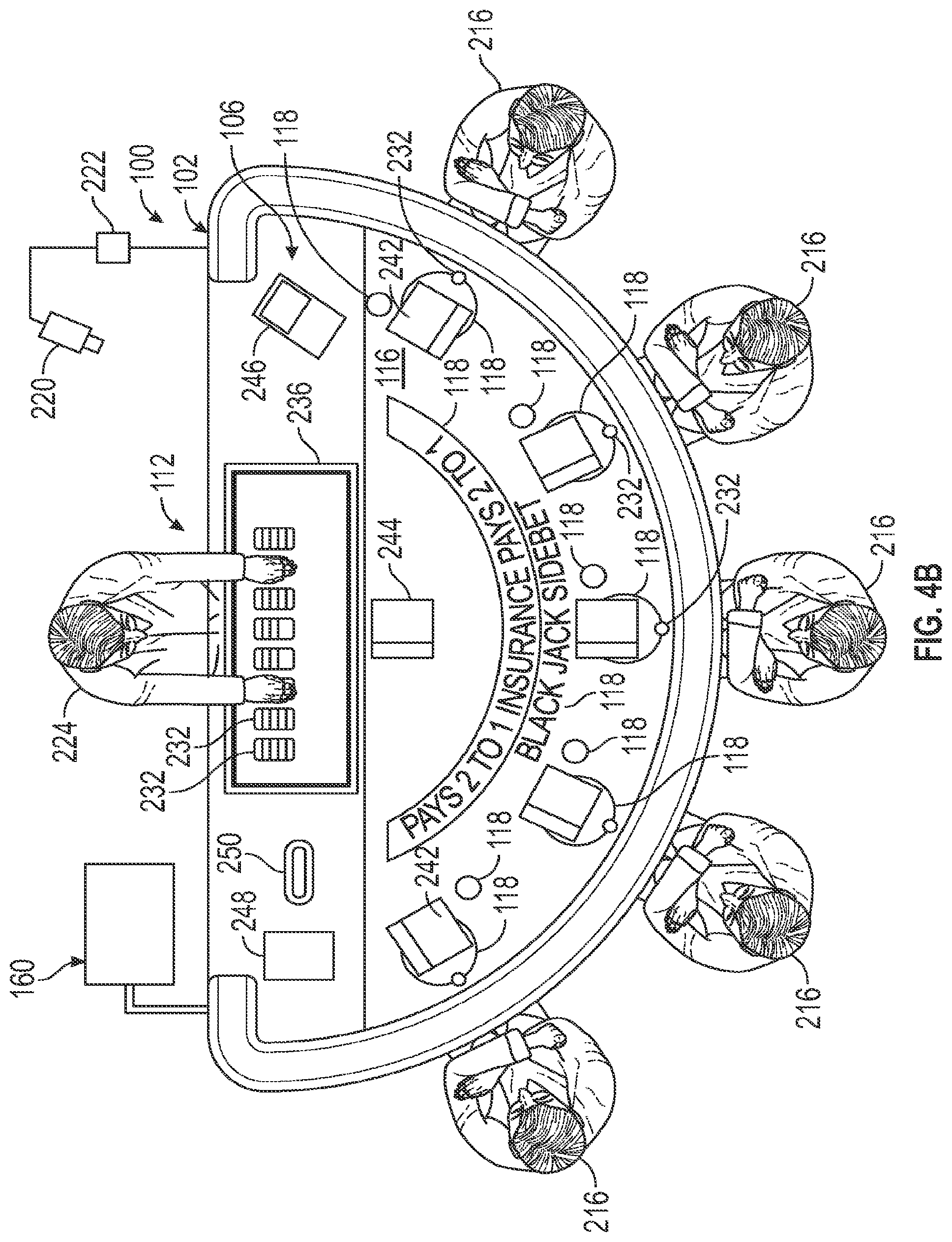 Patent US12322242 Figure 5 – Gaming systems and methods for providing a table game with visual effects