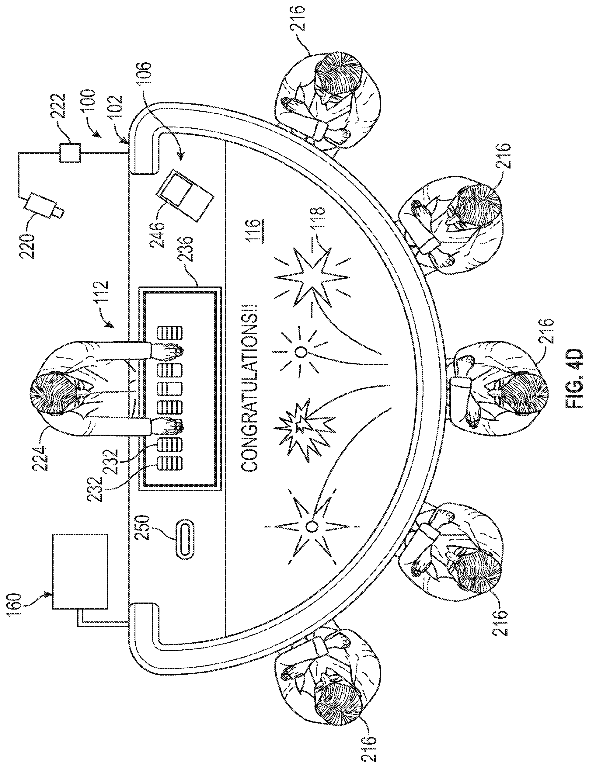 Patent US12322242 Figure 7 – Gaming systems and methods for providing a table game with visual effects