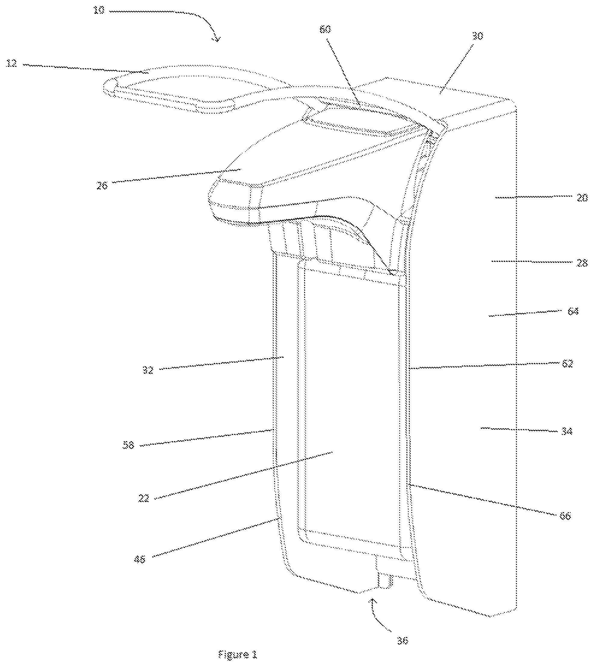Patent US12322268 — Fluid dispenser with illuminable cover — Figure 1