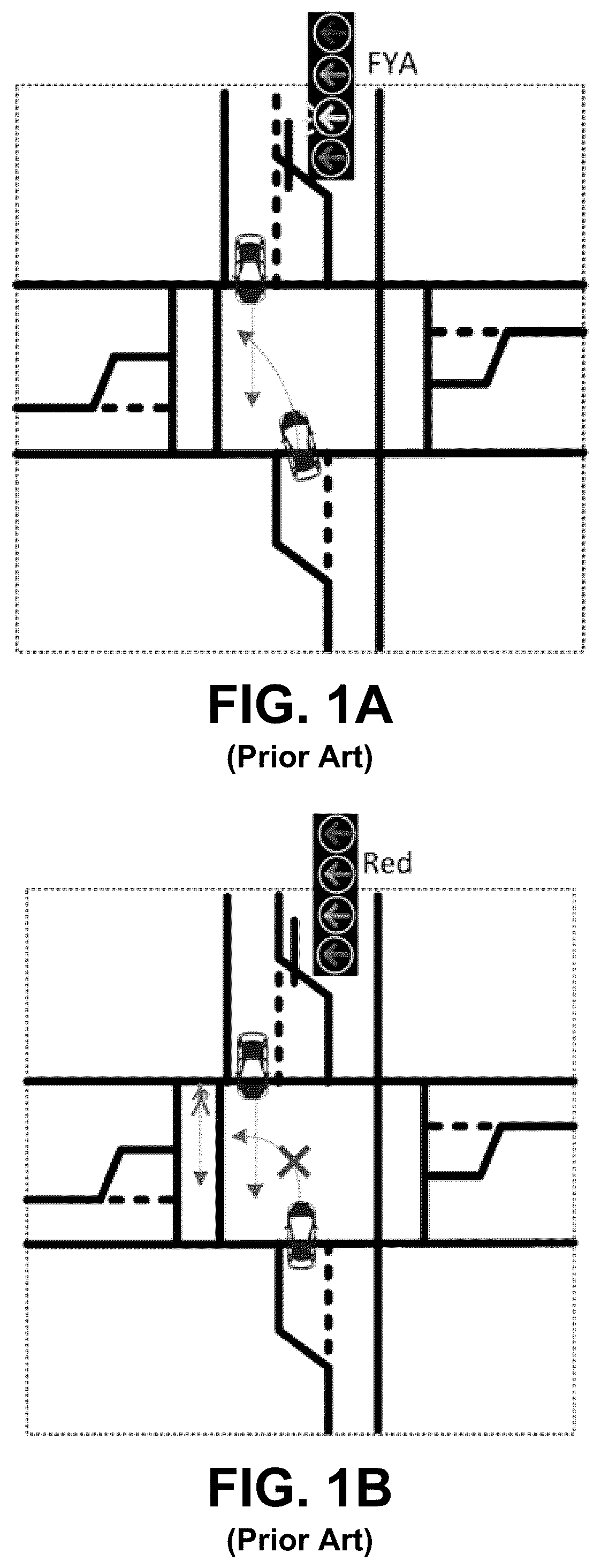 Patent US12322287 — Systems and methods for controlling the flashing yellow left turn signal at traffic intersections to improve pedestrian safety — Figure 1