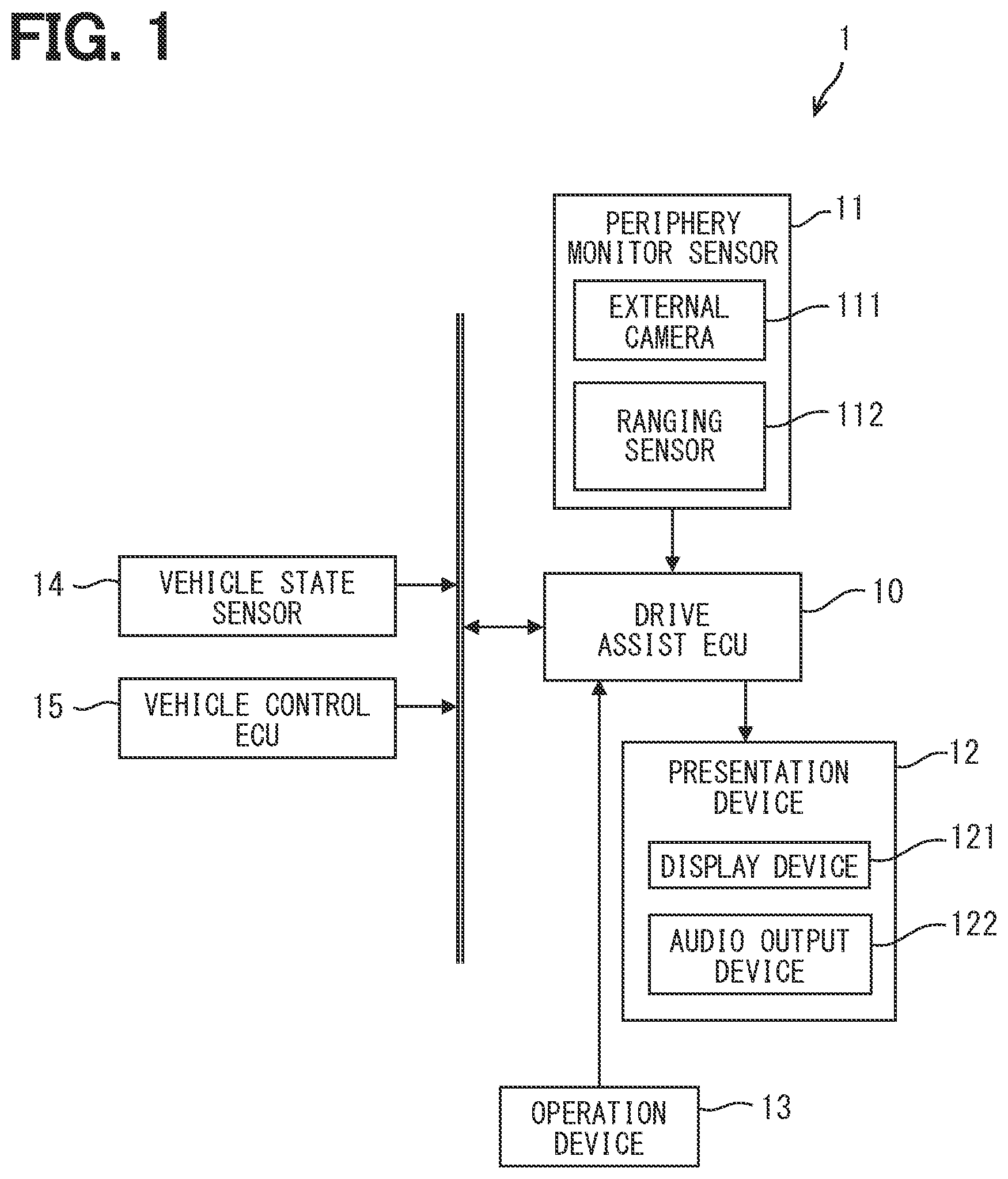 Patent US12322291 Figure 1 – Parking assist apparatus, parking assist system, and parking assist method