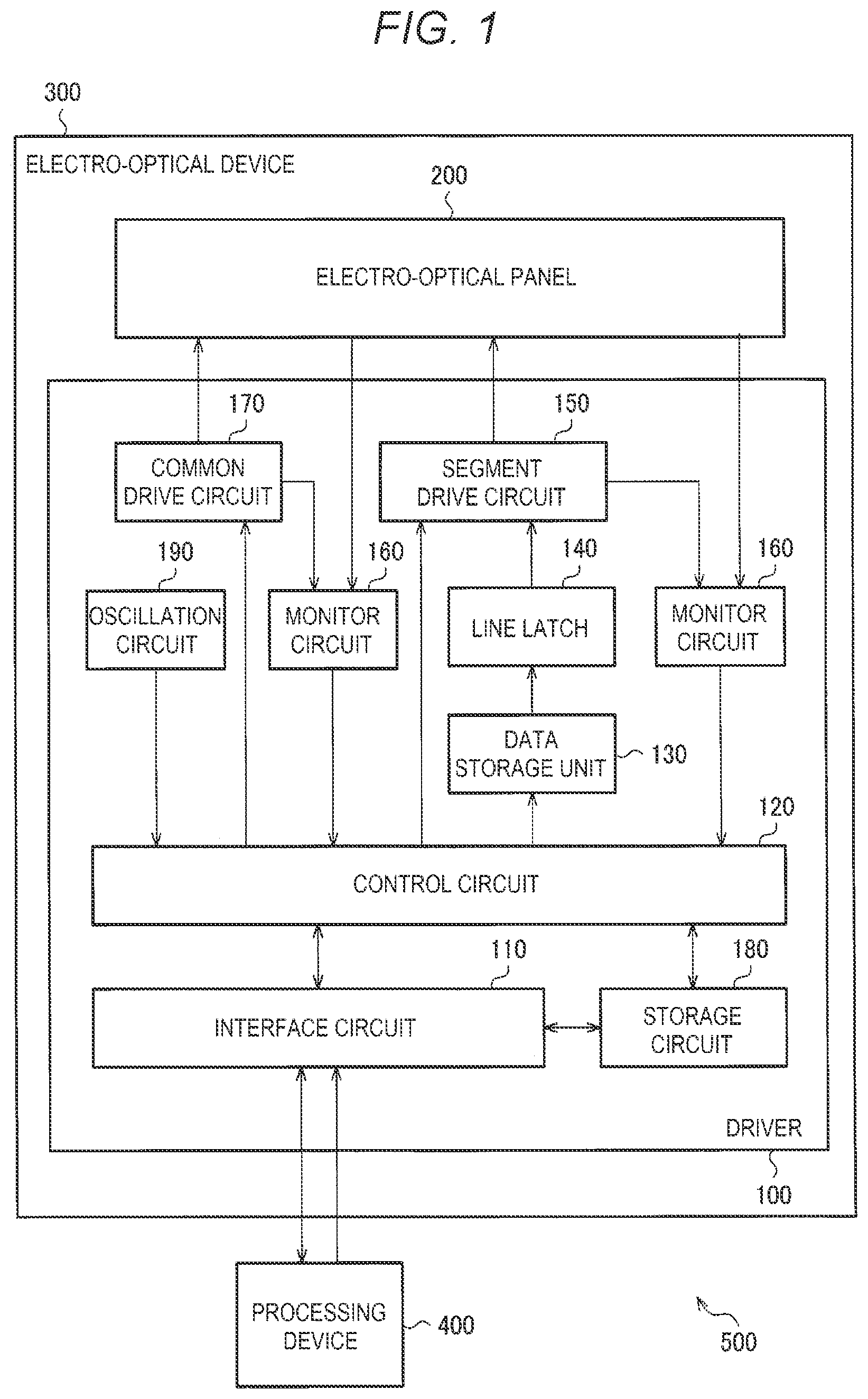 Patent US12322307 — Driver and electro-optical device — Figure 1