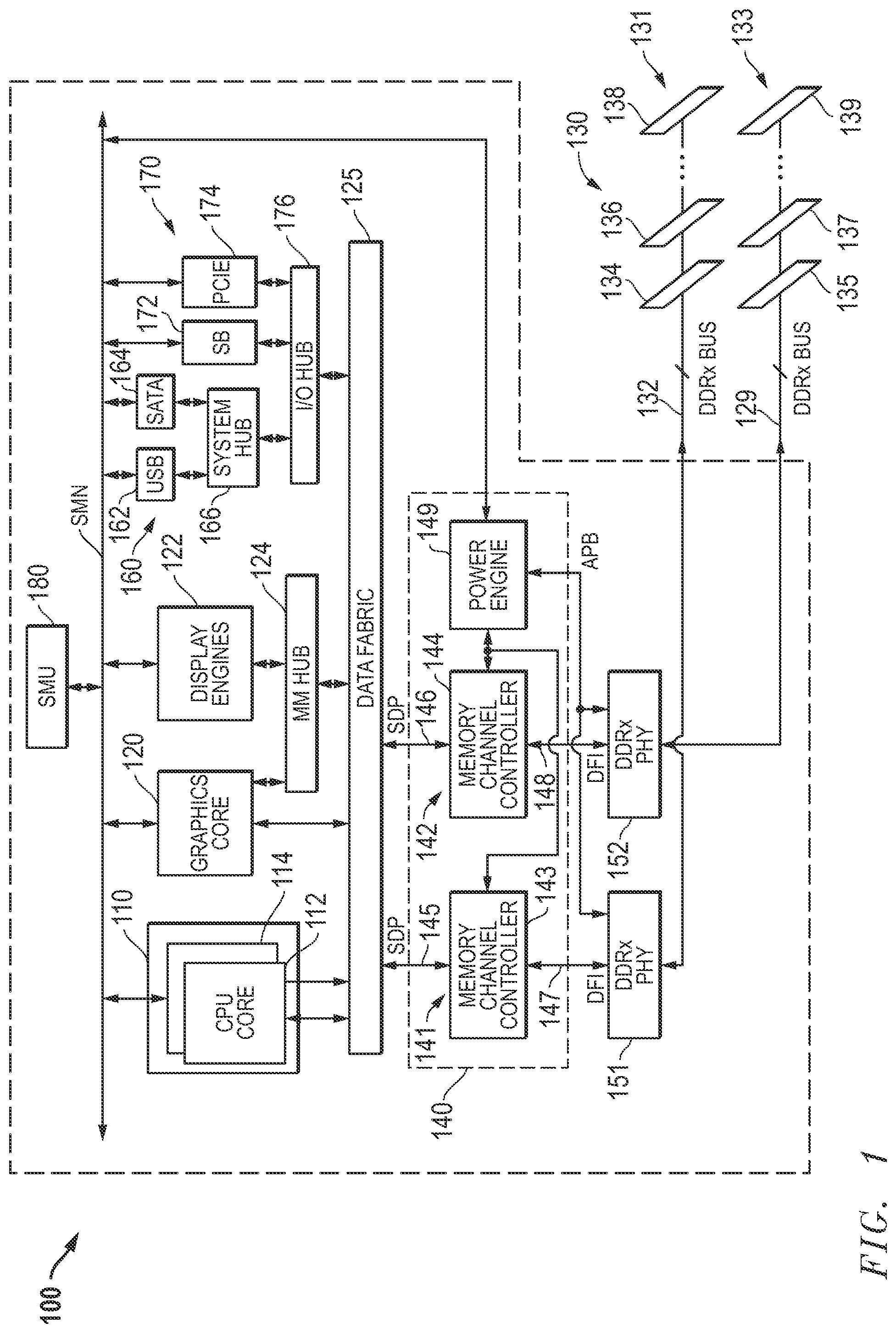 Patent US12322434 — Directed refresh management for DRAM — Figure 1