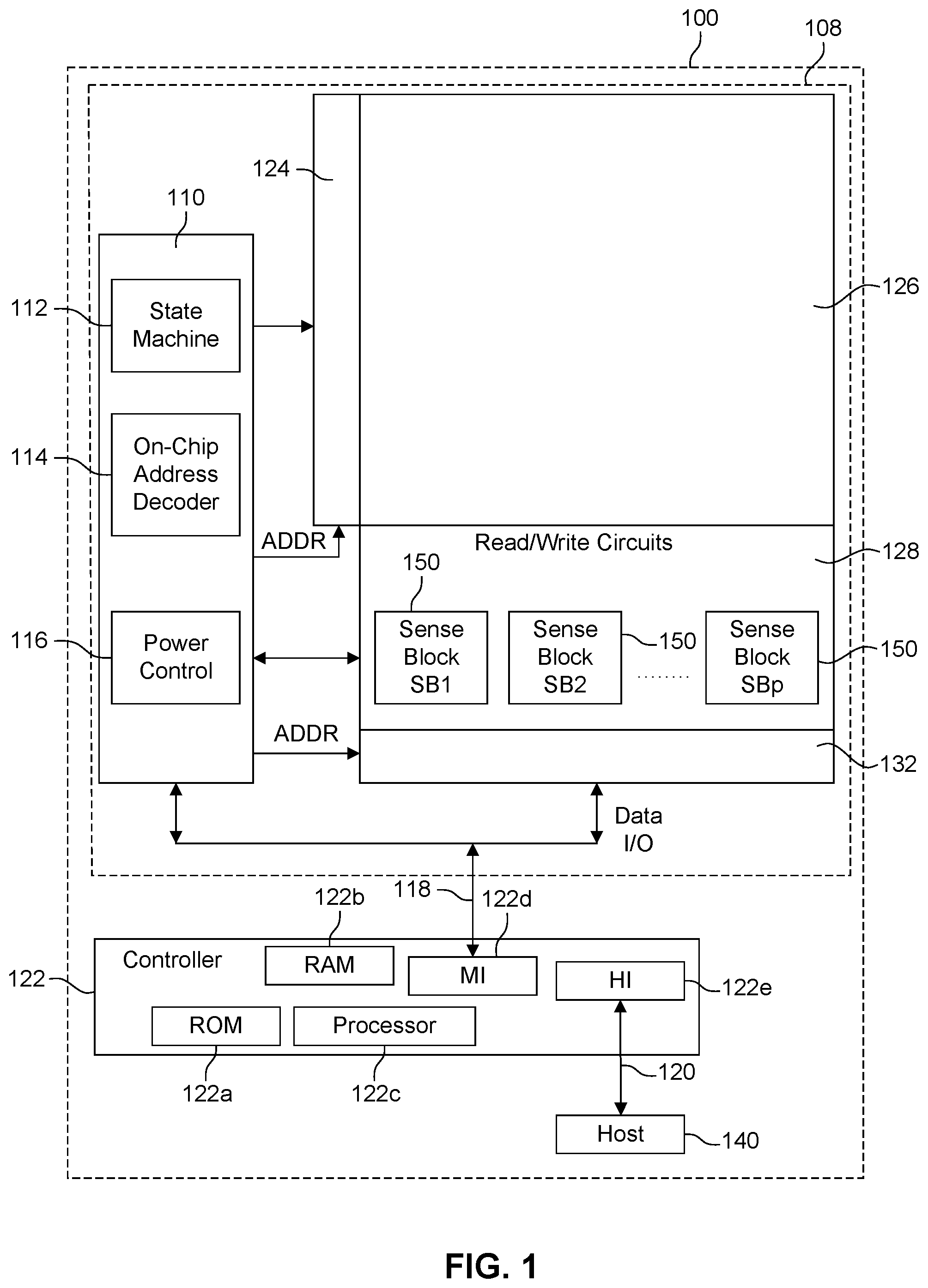 Patent US12322453 — NAND IO bandwidth increase — Figure 1