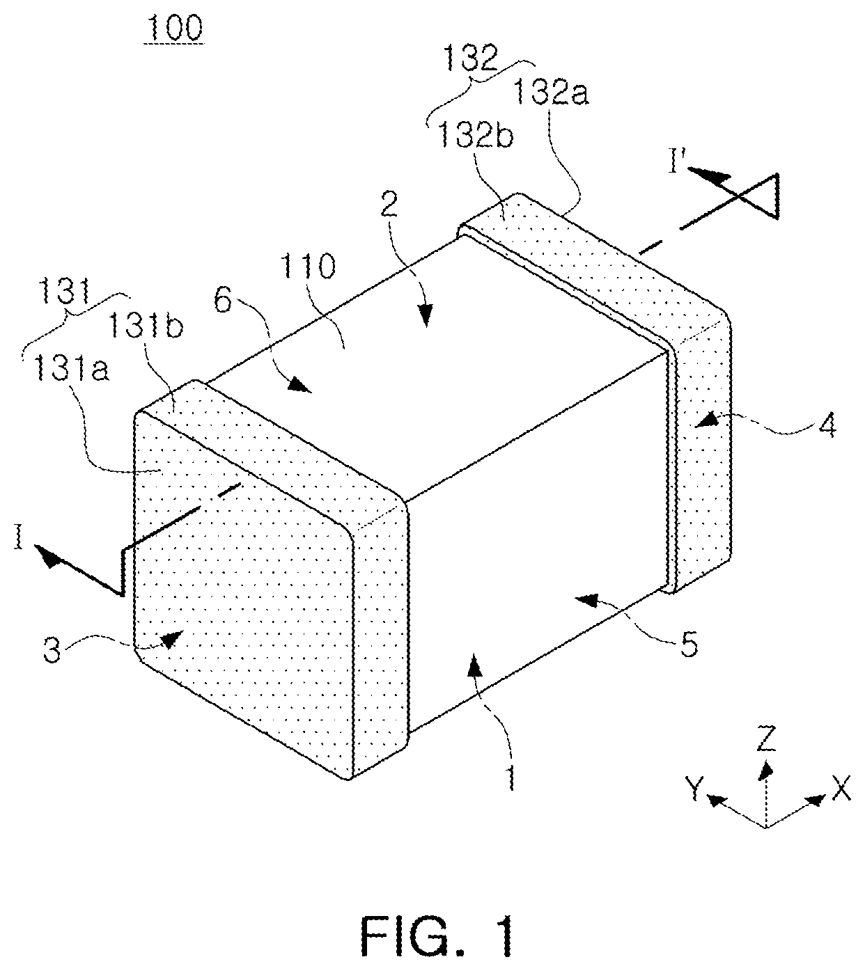 Patent US12322557 — Electronic component and board having the same mounted thereon — Figure 1