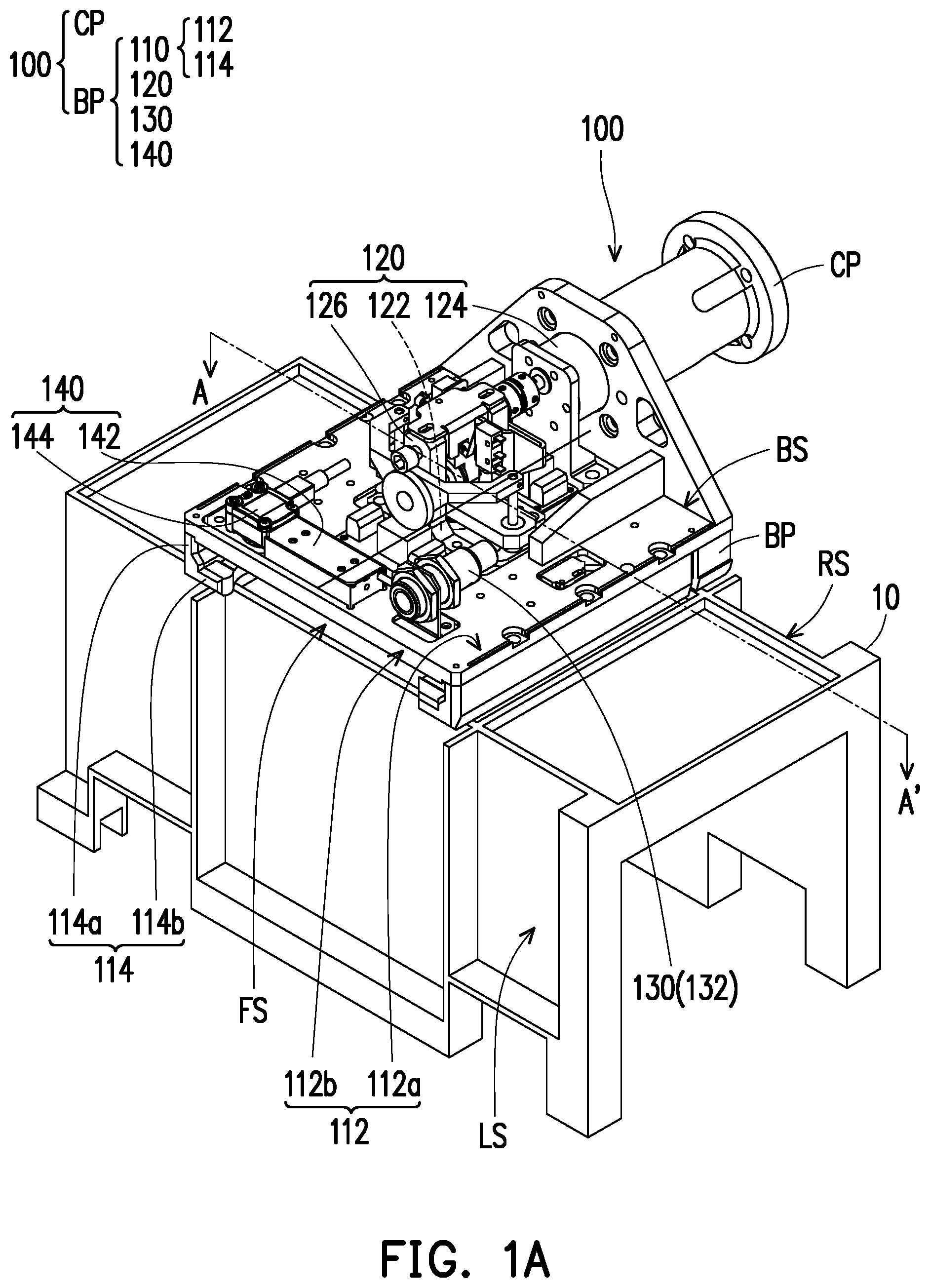 Patent US12322628 Figure 1 – Apparatus and method for automated wafer carrier handling