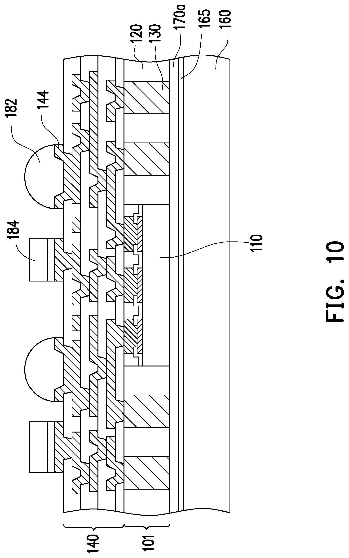 Patent US12322640 Figure 5 – Semiconductor package and manufacturing method thereof