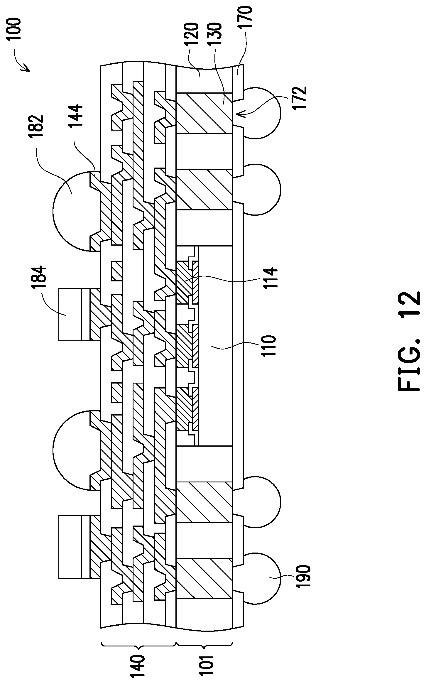 Patent US12322640 Figure 7 – Semiconductor package and manufacturing method thereof