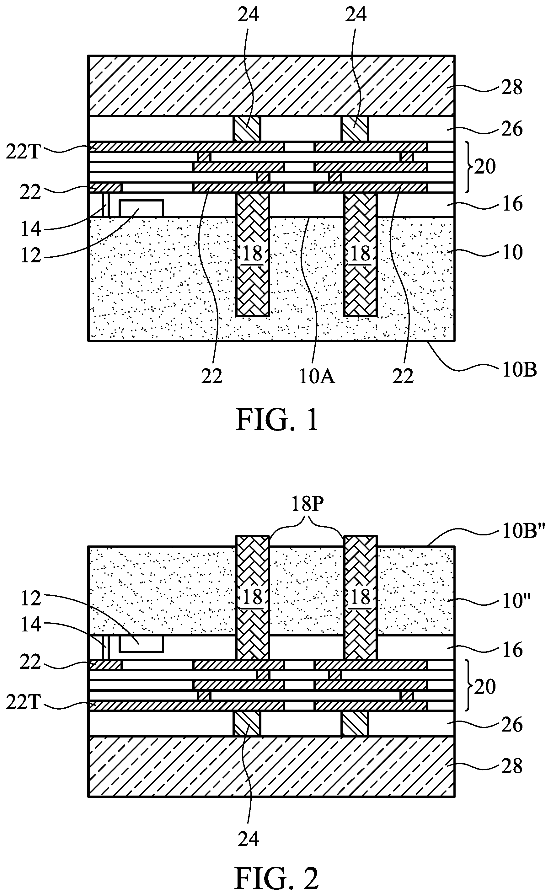 Patent US12322680 — Semiconductor device having backside interconnect structure on through substrate via — Figure 1