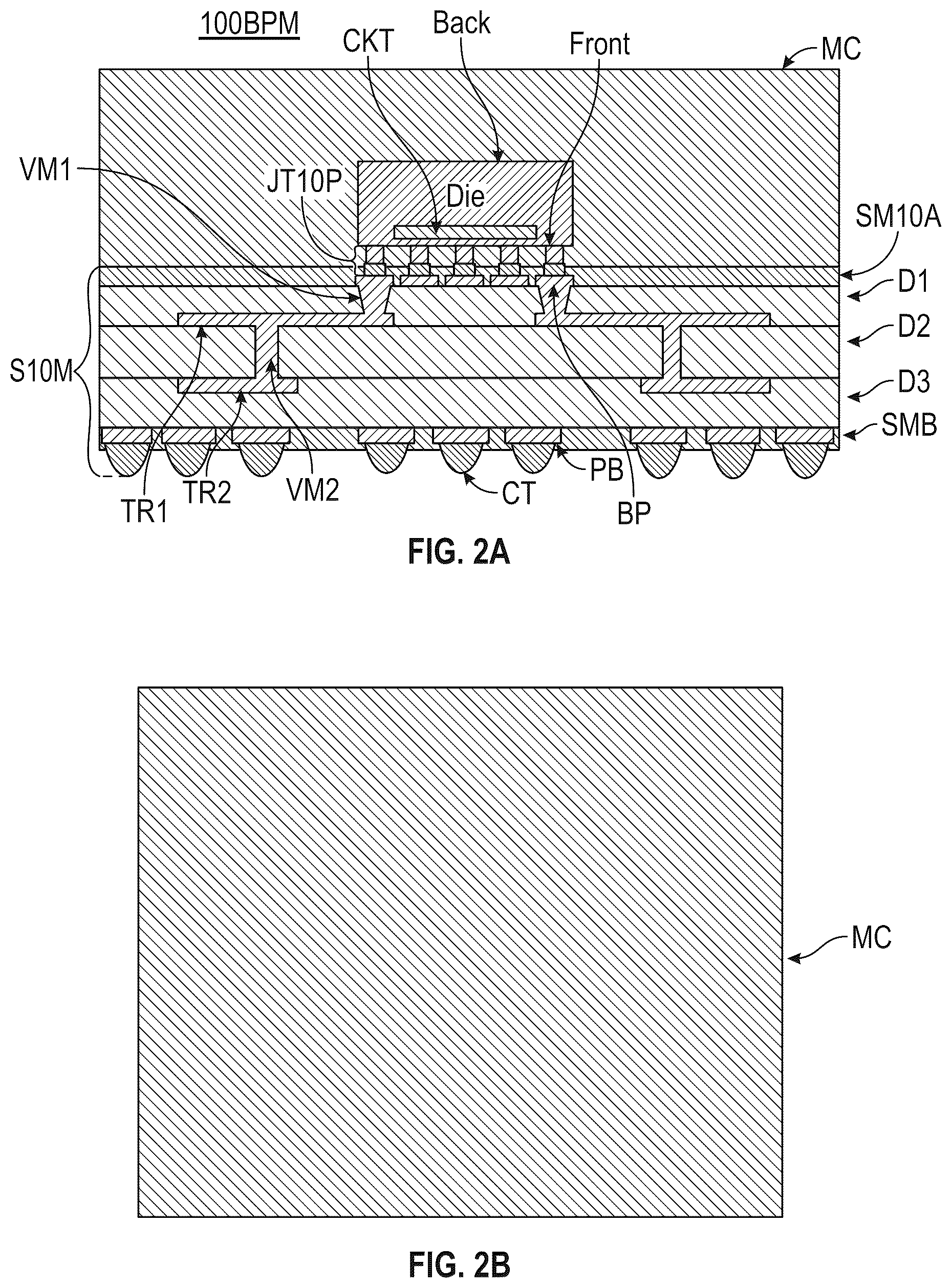 Patent US12322690 Figure 3 – Circuit packages and fabrication methods using bond-on-pad (BoP) substrate technology
