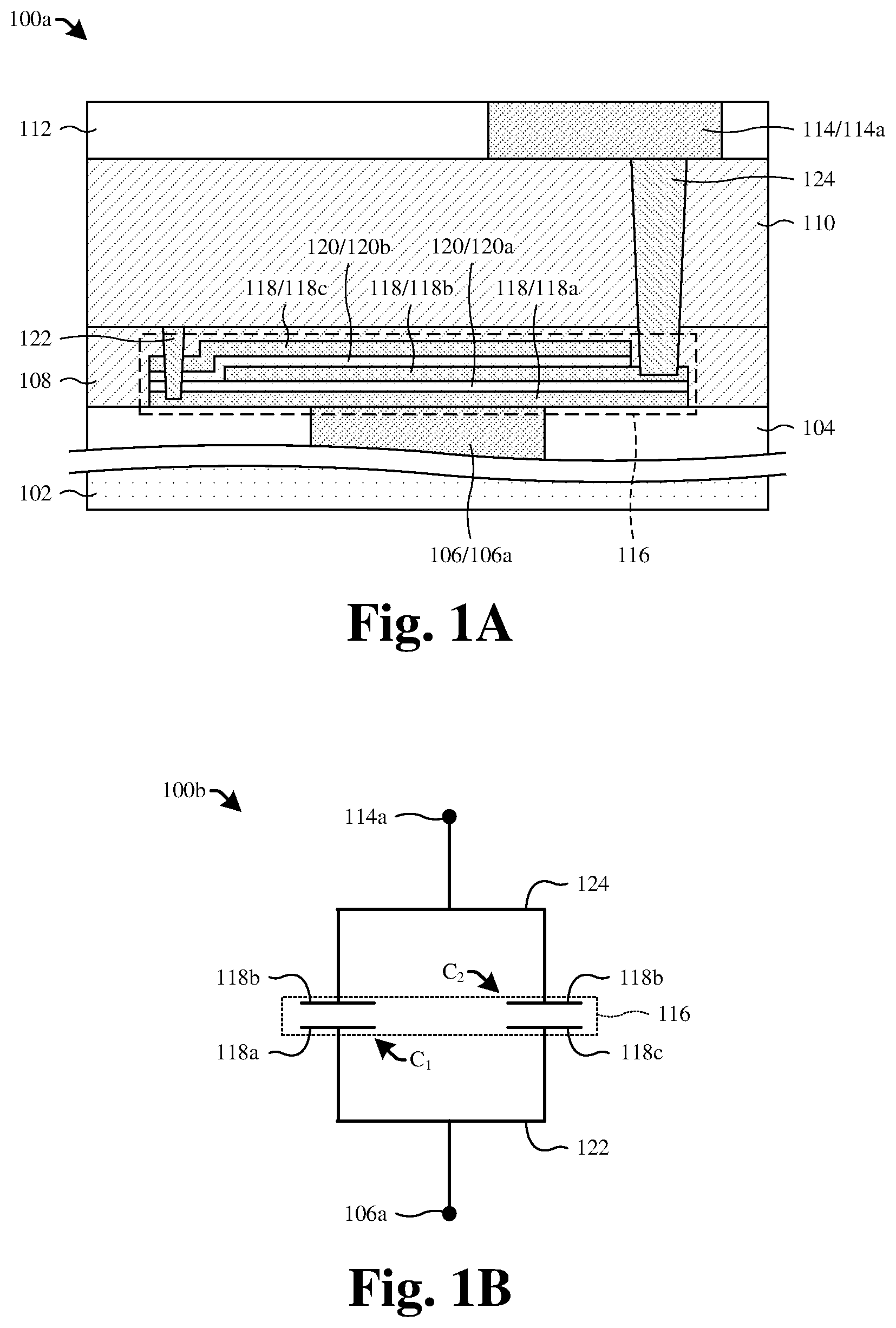 Patent US12322694 — Metal-insulator-metal device with improved performance — Figure 1