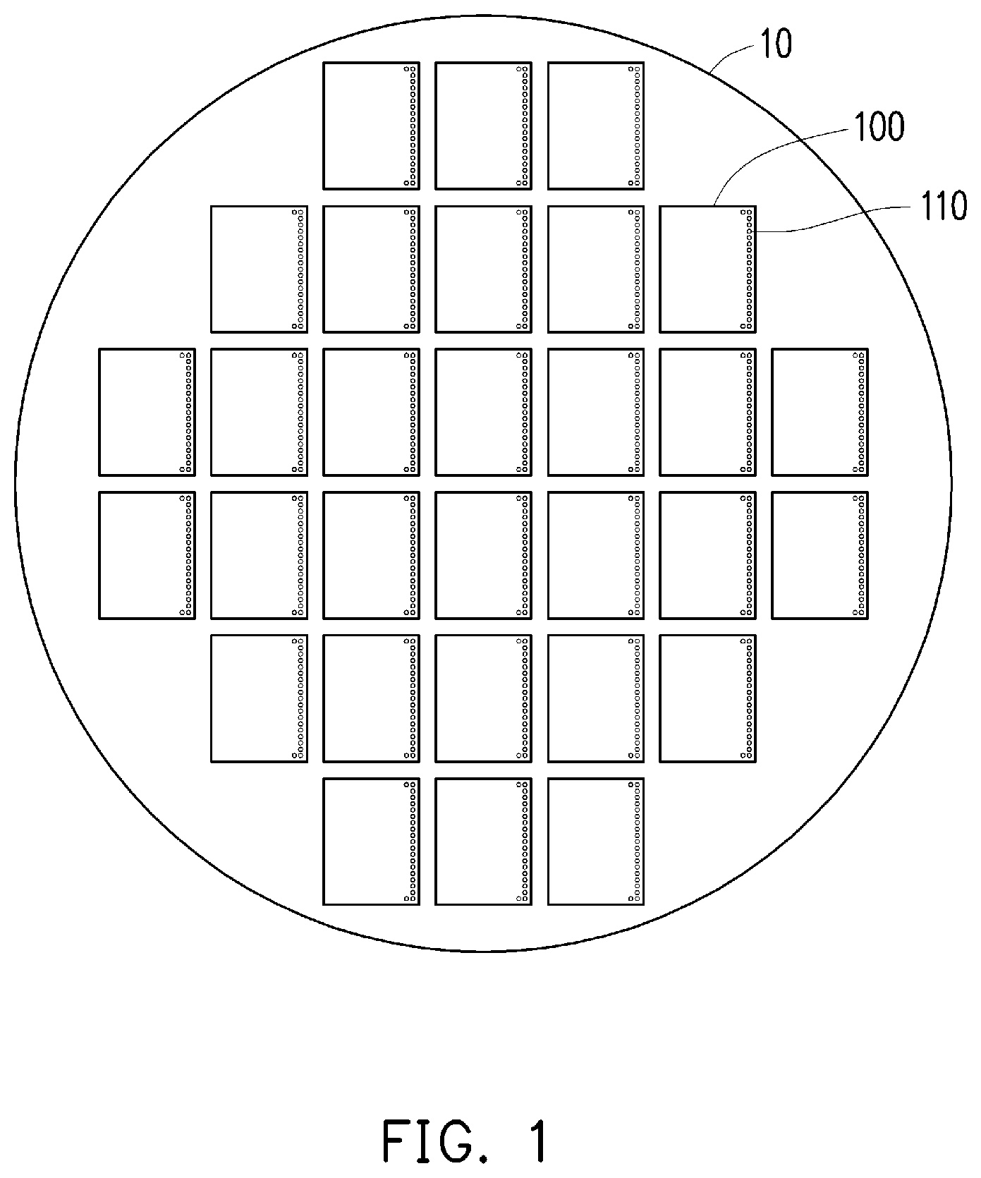 Patent US12322706 — Chip package and method of forming the same — Figure 1