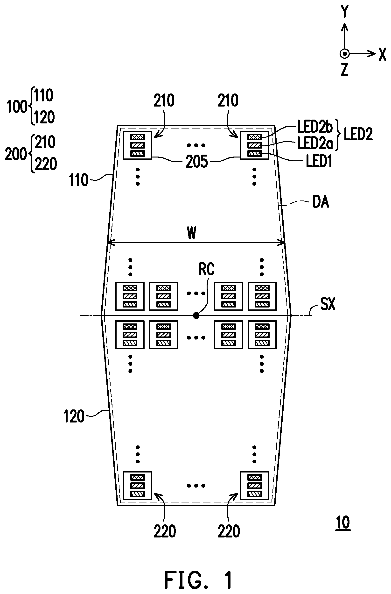 Patent US12322739 Figure 1 – Display apparatus