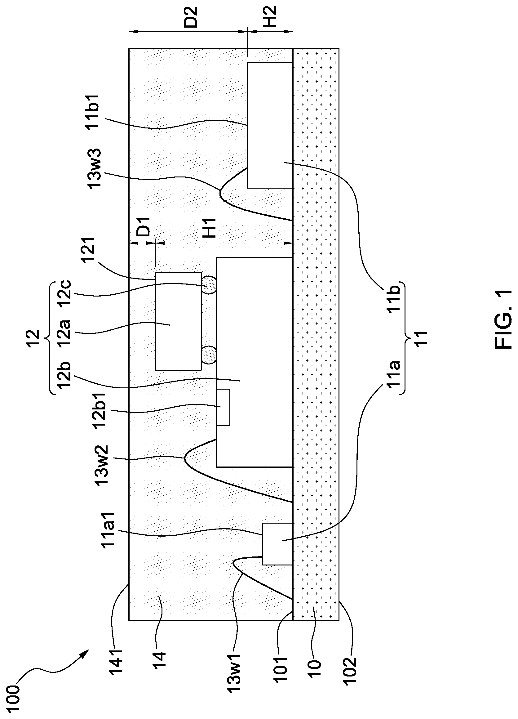 Patent US12322740 Figure 1 – Semiconductor package, wearable device, and temperature detection method