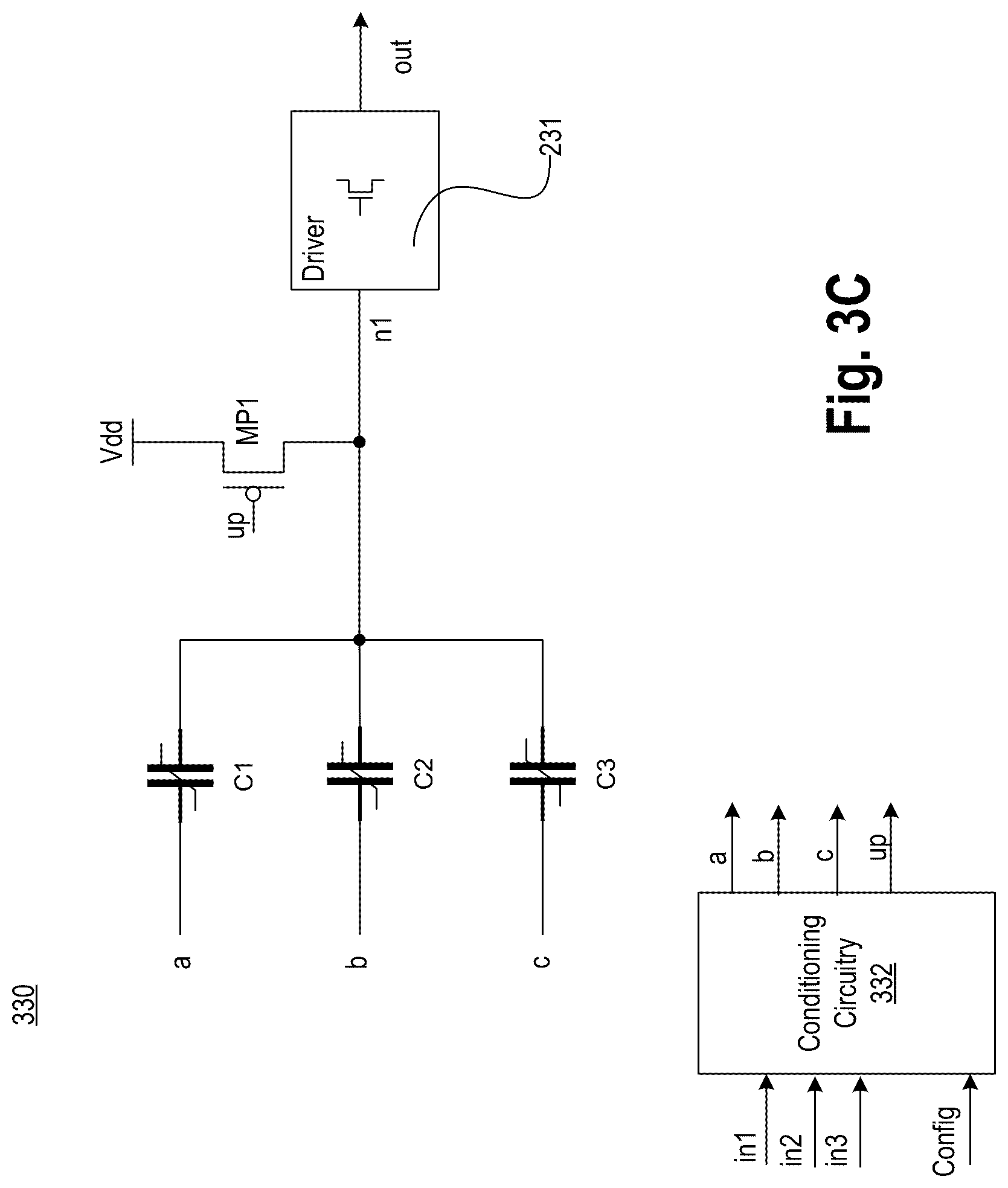 Patent US12322743 Figure 9 – Multi-function threshold gate with input based adaptive threshold and with stacked non-planar paraelectric capacitors