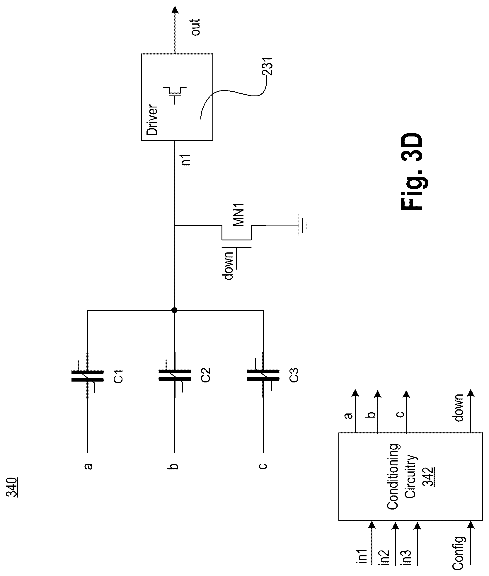 Patent US12322743 Figure 10 – Multi-function threshold gate with input based adaptive threshold and with stacked non-planar paraelectric capacitors