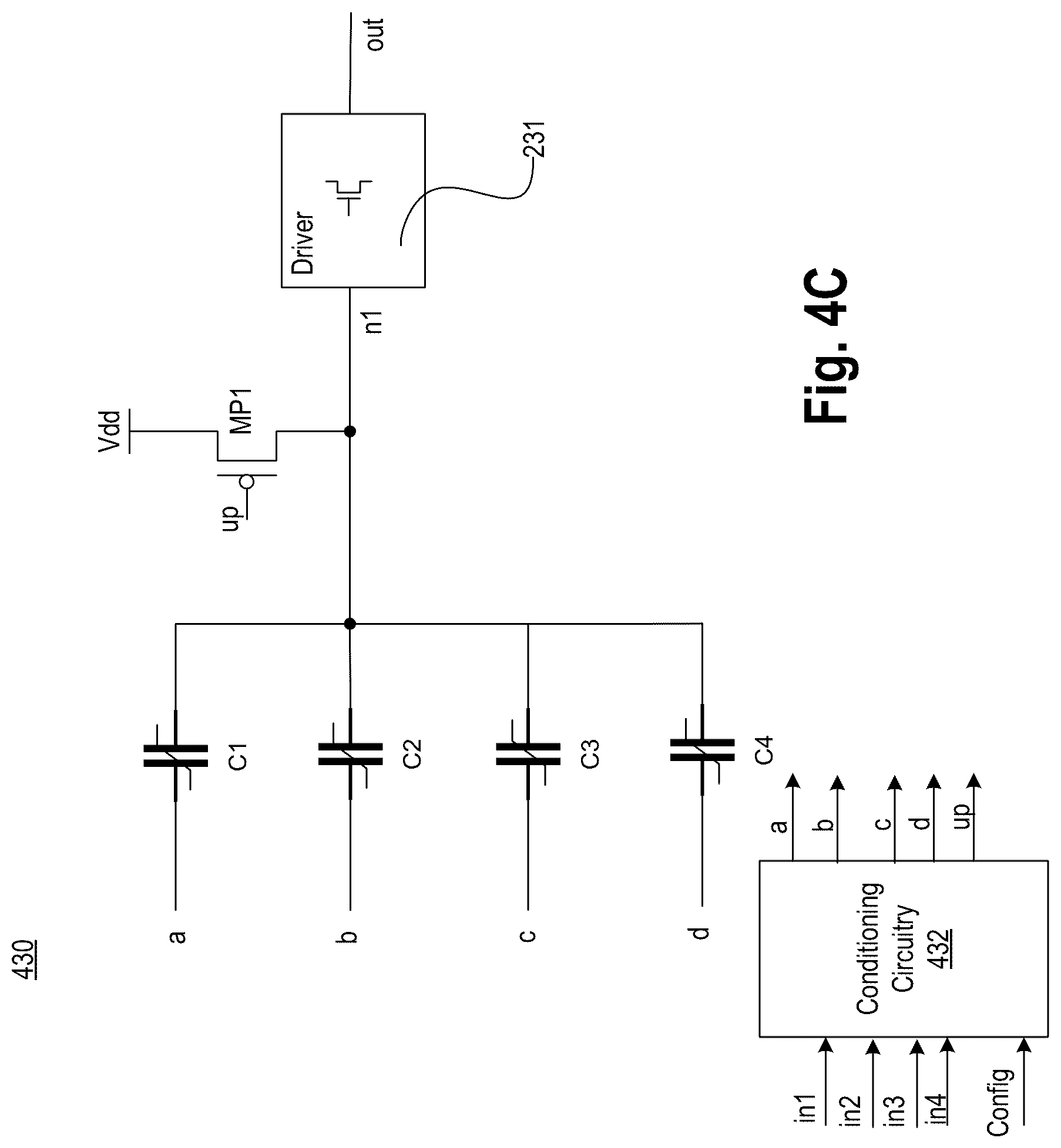 Patent US12322743 Figure 13 – Multi-function threshold gate with input based adaptive threshold and with stacked non-planar paraelectric capacitors