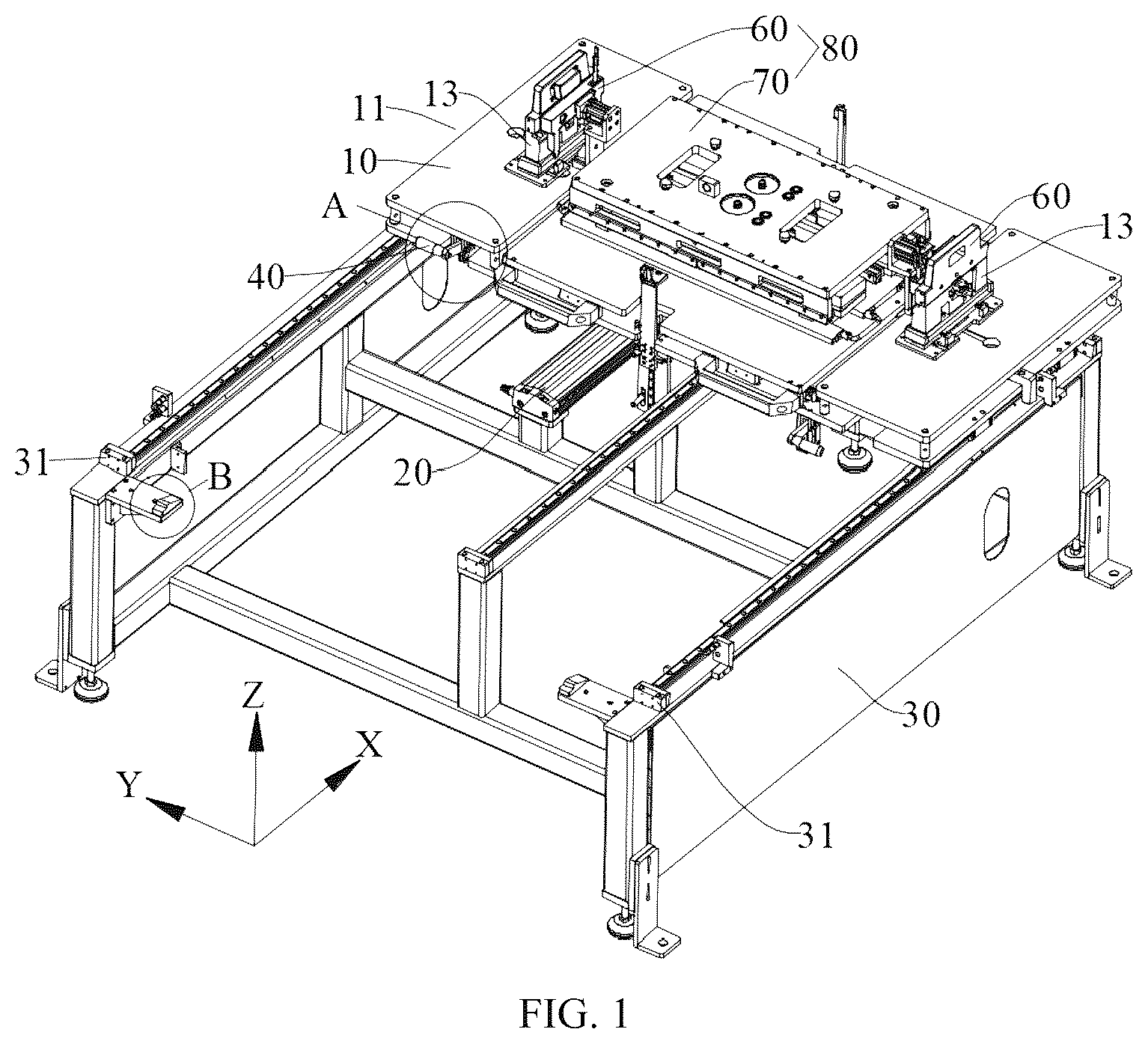 Patent US12322748 — Quick-change platform, battery production line, and control method — Figure 1