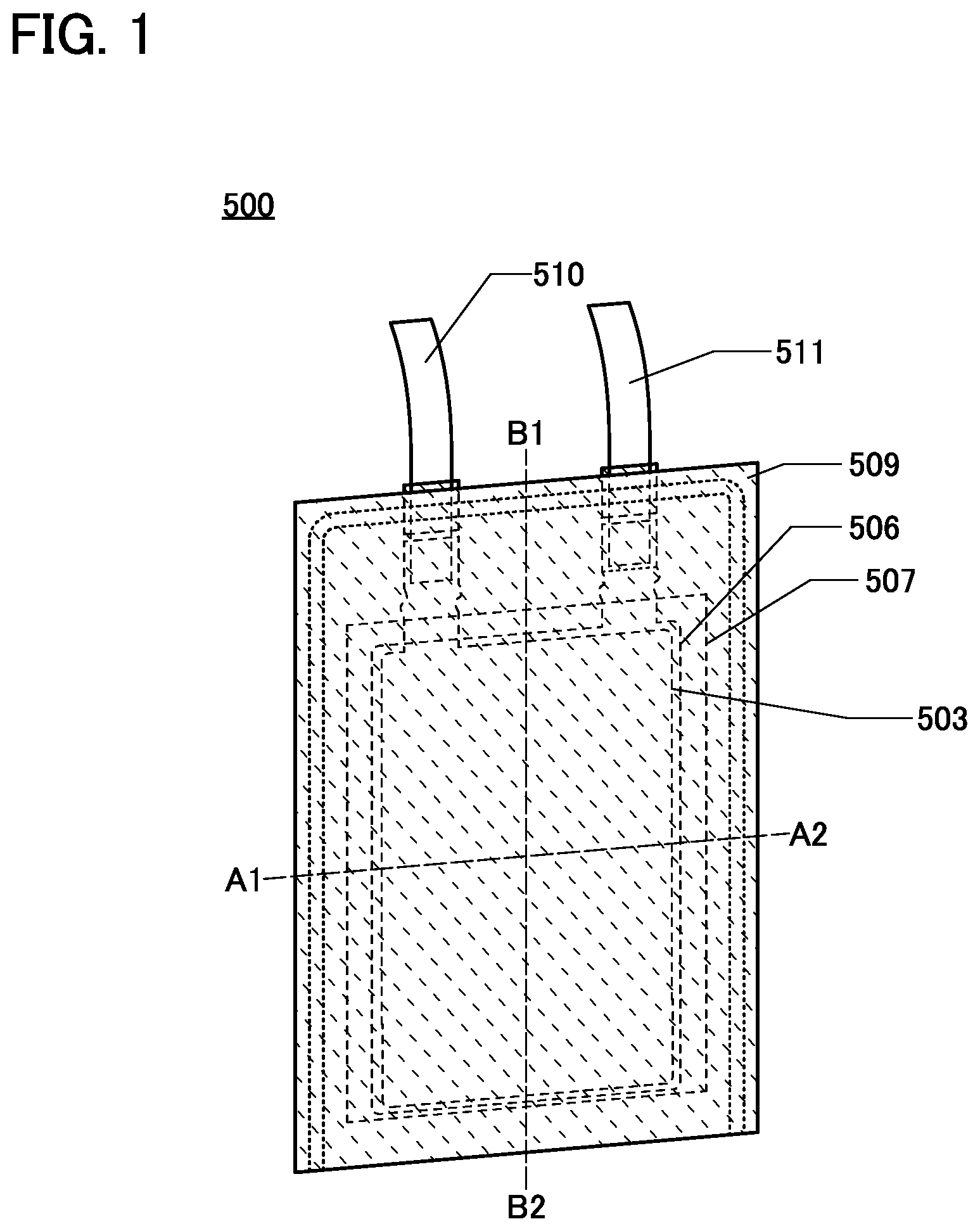 Patent US12322758 — Secondary battery, electronic device, and vehicle — Figure 1