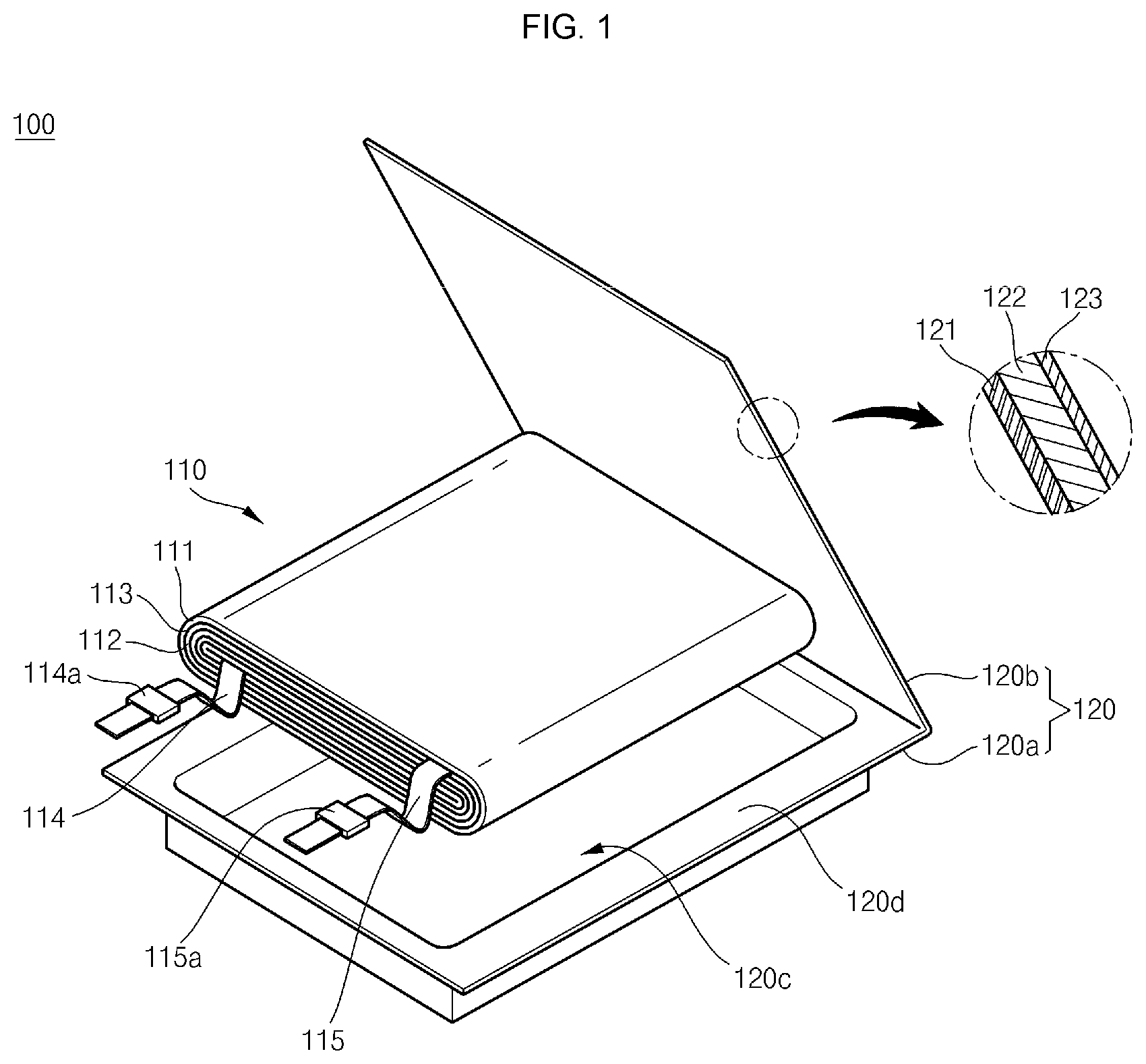 Patent US12322773 — Secondary battery — Figure 1