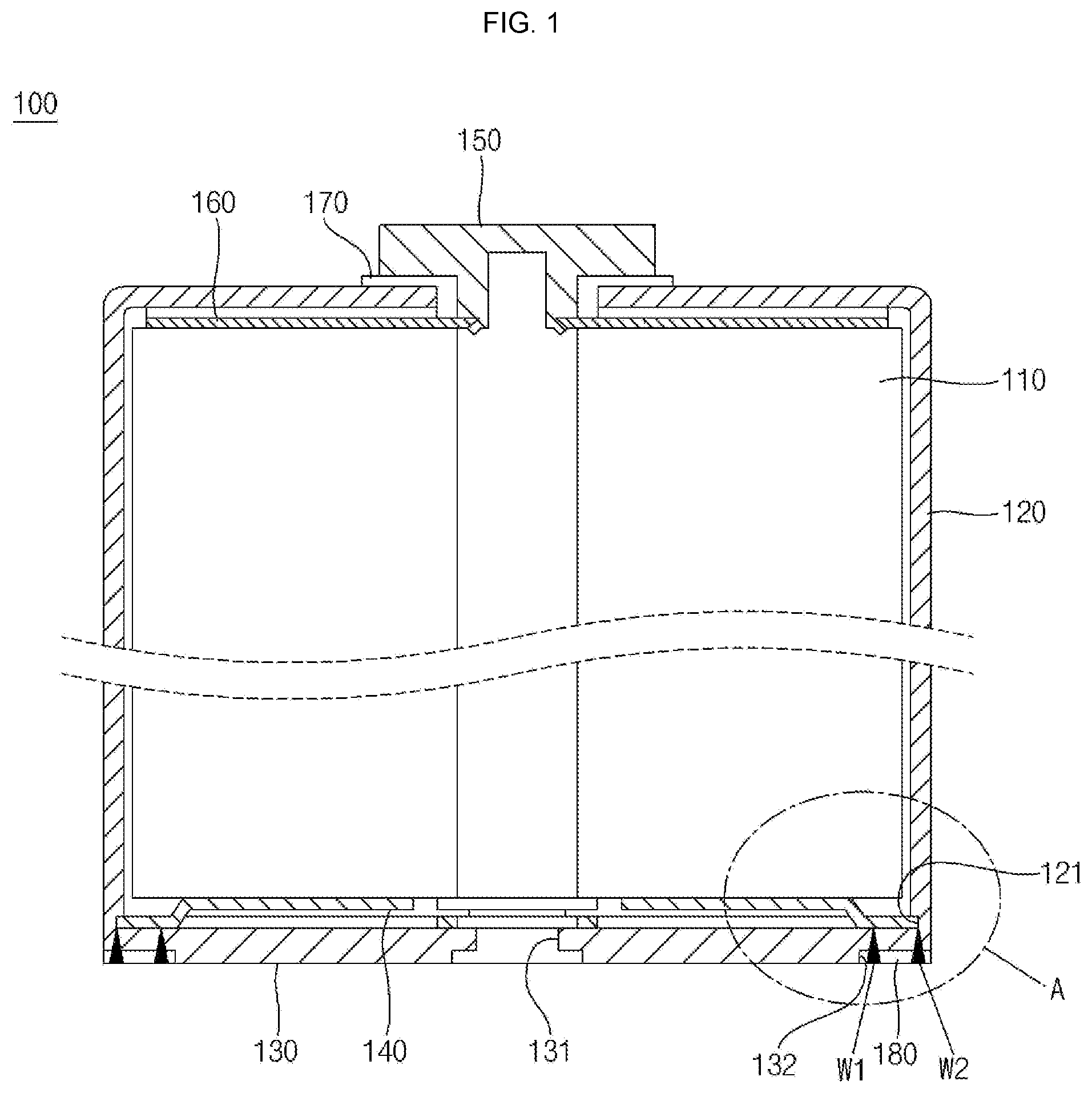 Patent US12322813 — Secondary battery — Figure 1
