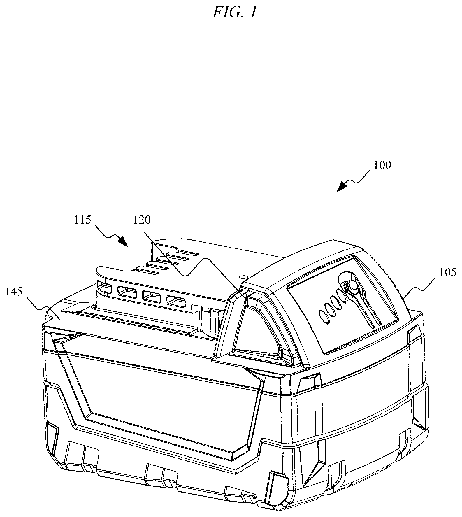 Patent US12322819 — Support member for battery pack top housing — Figure 1