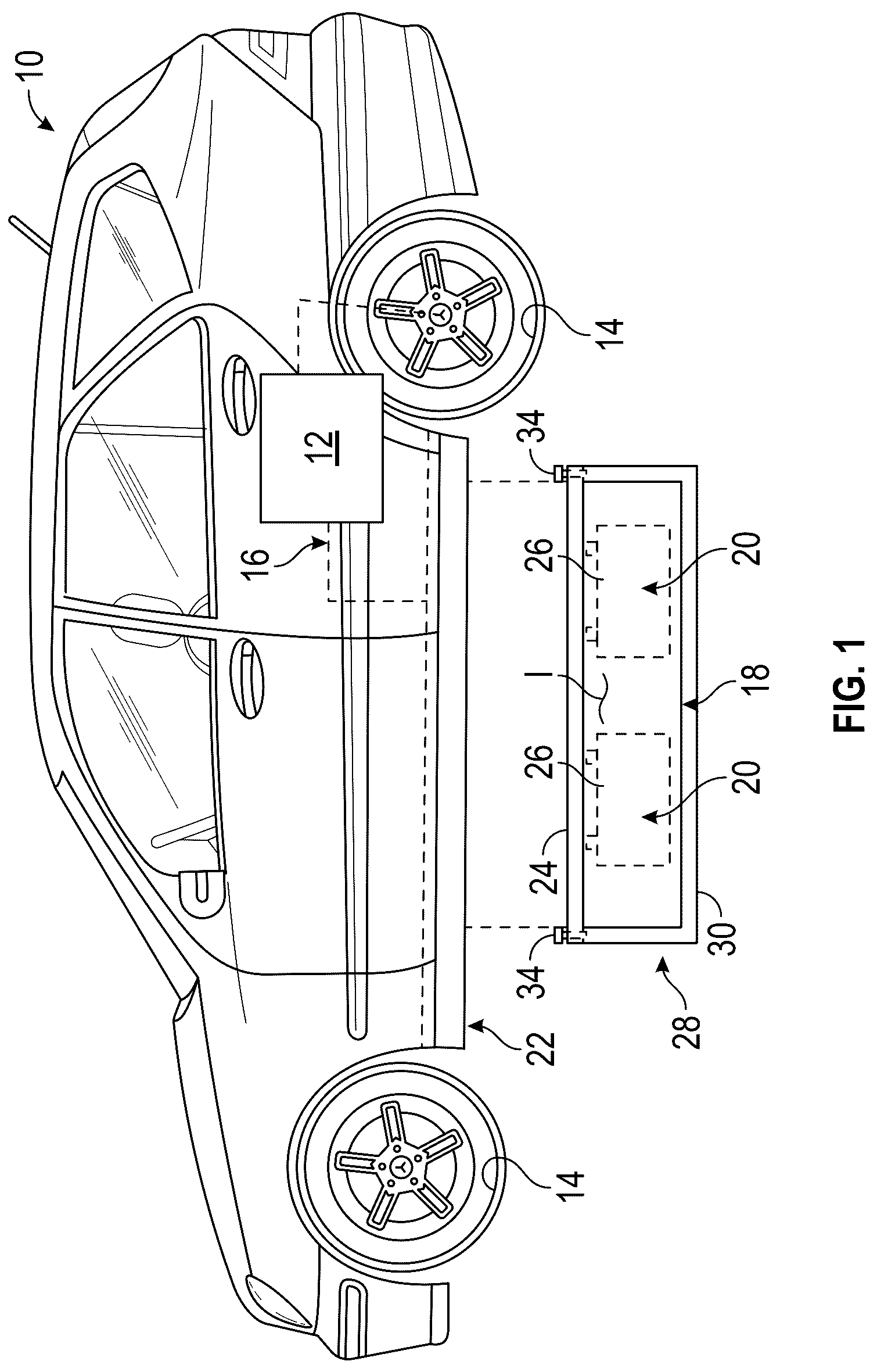 Patent US12322823 — Structurally reinforced enclosure covers for traction battery packs — Figure 1