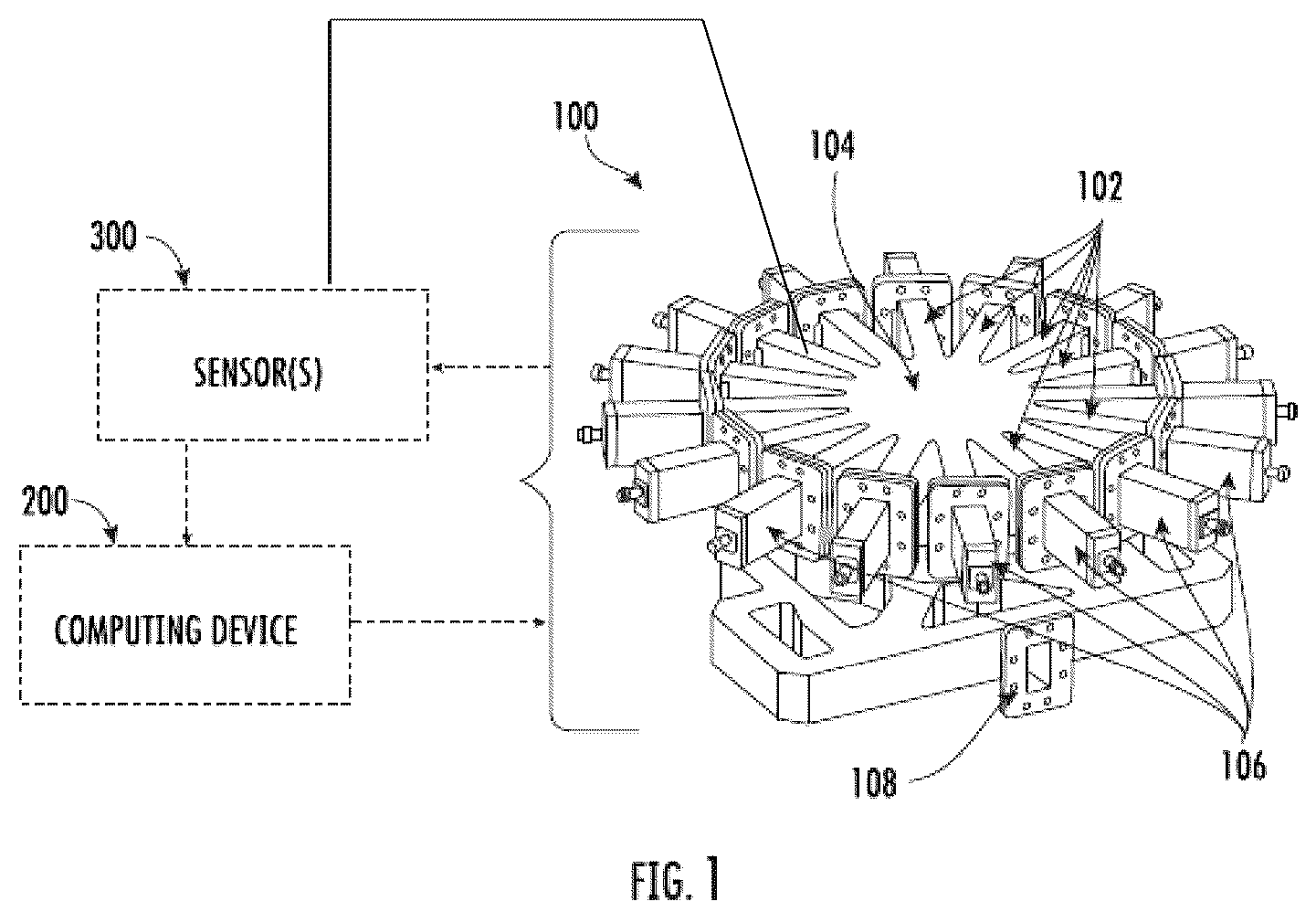Patent US12322851 — Radial power combiner having plural input sources and including sensor feedback for detecting failure of input sources and a computer for notifying a user of the failure — Figure 1