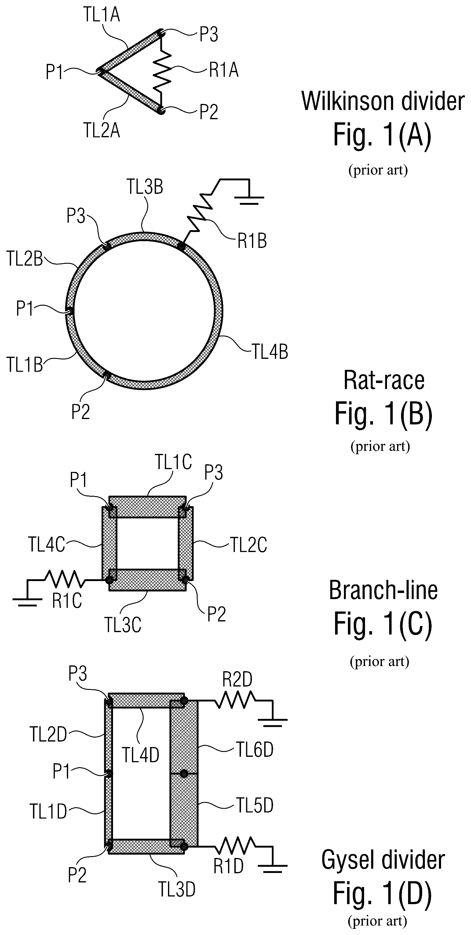 Patent US12322852 — High frequency power divider/combiner circuit including a rat-race coupler coupled by first and second coupling structures to first and second input/output ports — Figure 1