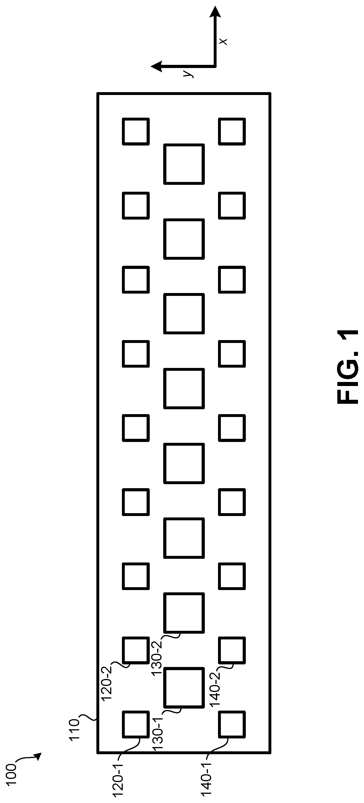Patent US12322867 Figure 1 – Shared transmit and receive aperture linear array