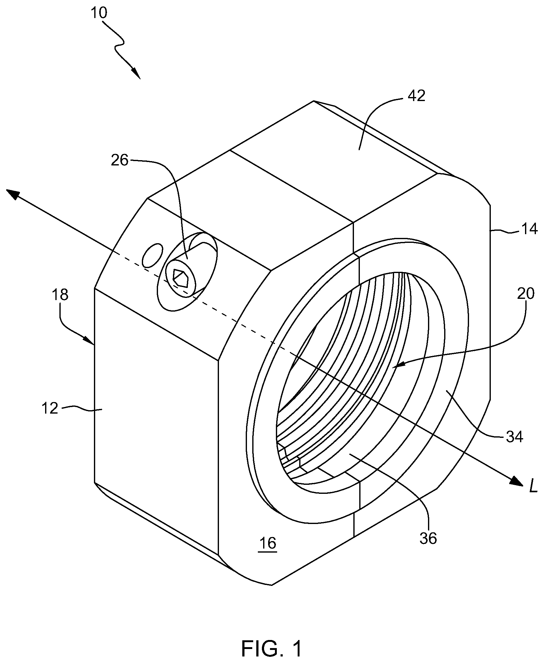 Patent US12322895 — Connector nut — Figure 1