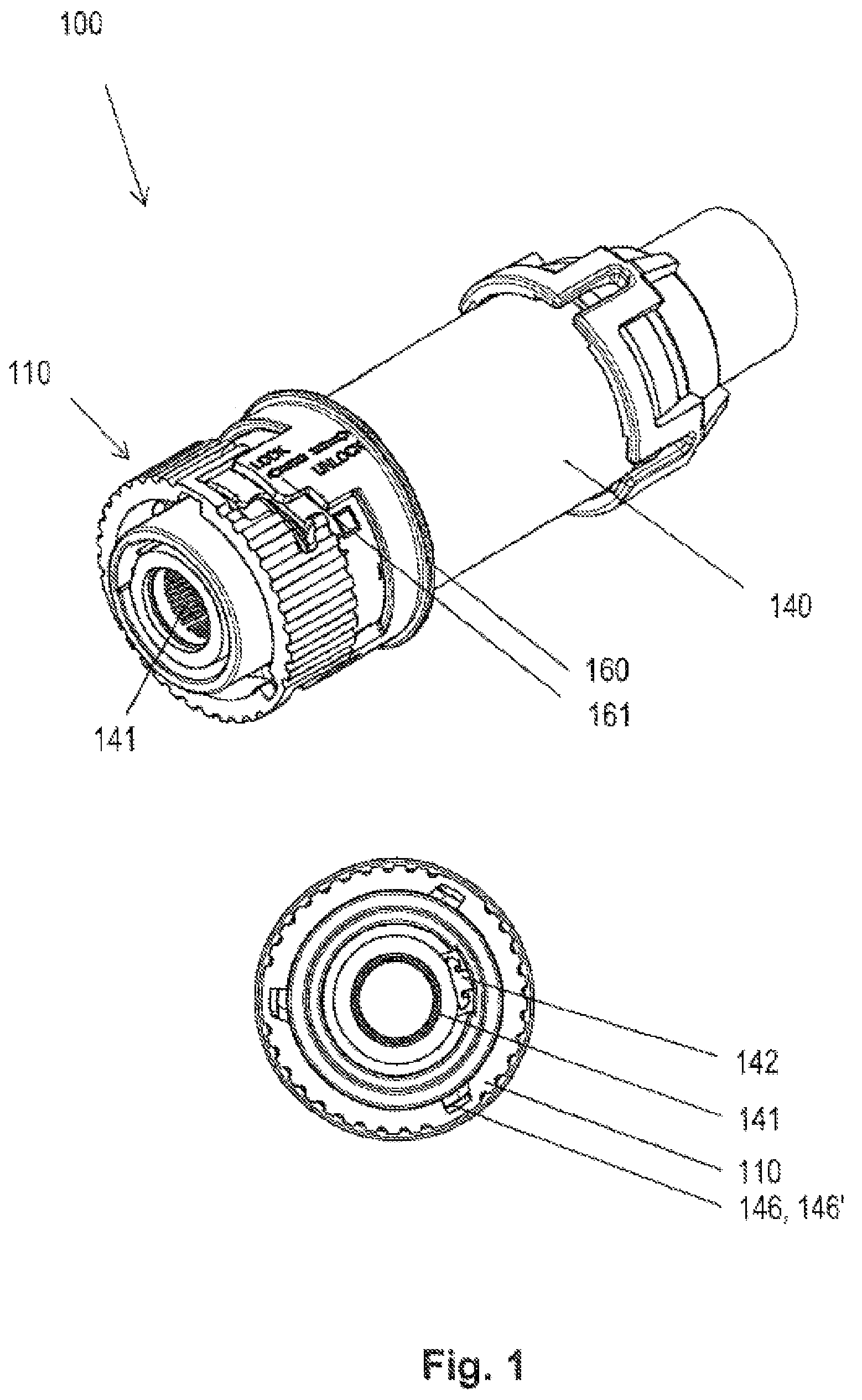 Patent US12322899 Figure 1 – Plug connector with locking system
