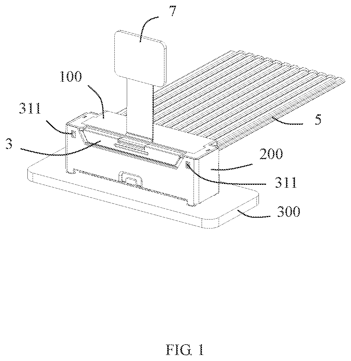 Patent US12322901 Figure 1 – Strap connector and assembly thereof with enhanced mating retention force