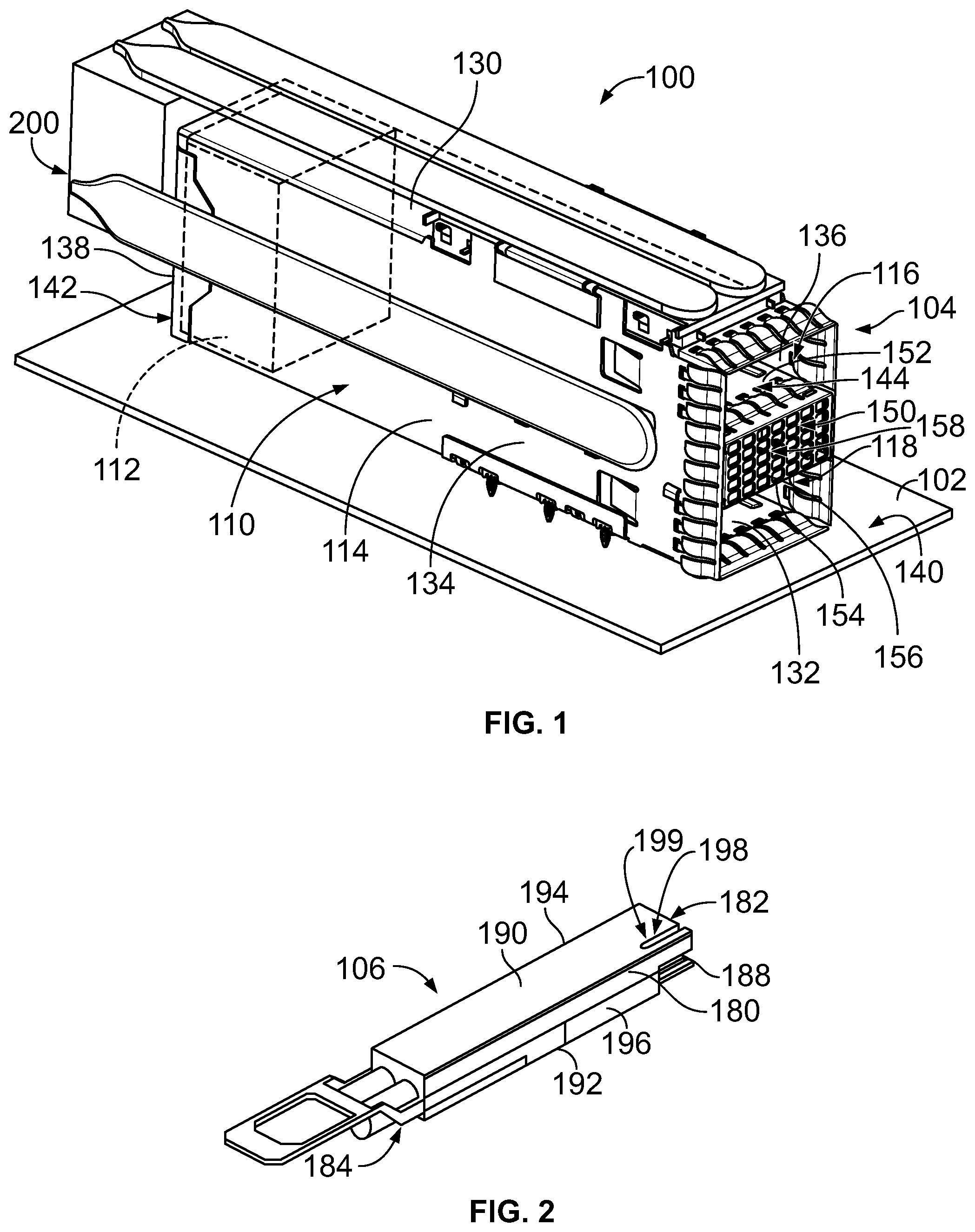 Patent US12322904 — Receptacle assembly having a module orientation feature for pluggable module — Figure 1