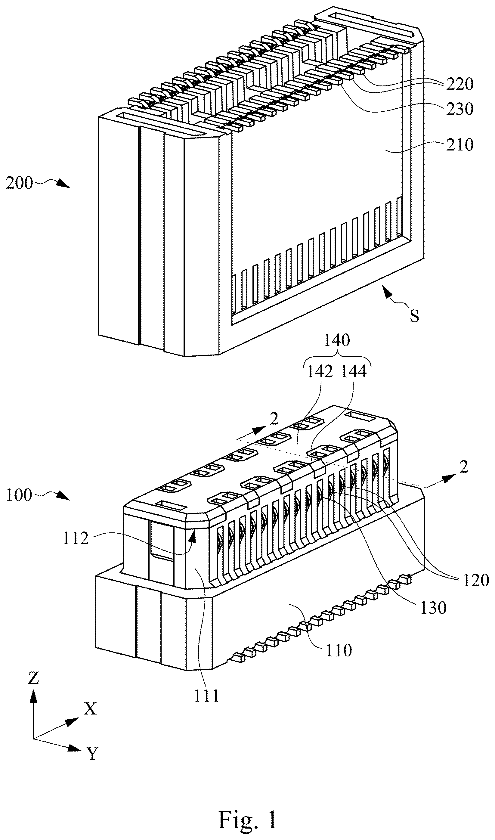 Patent US12322906 — Electrical connector with conductive plastic — Figure 1