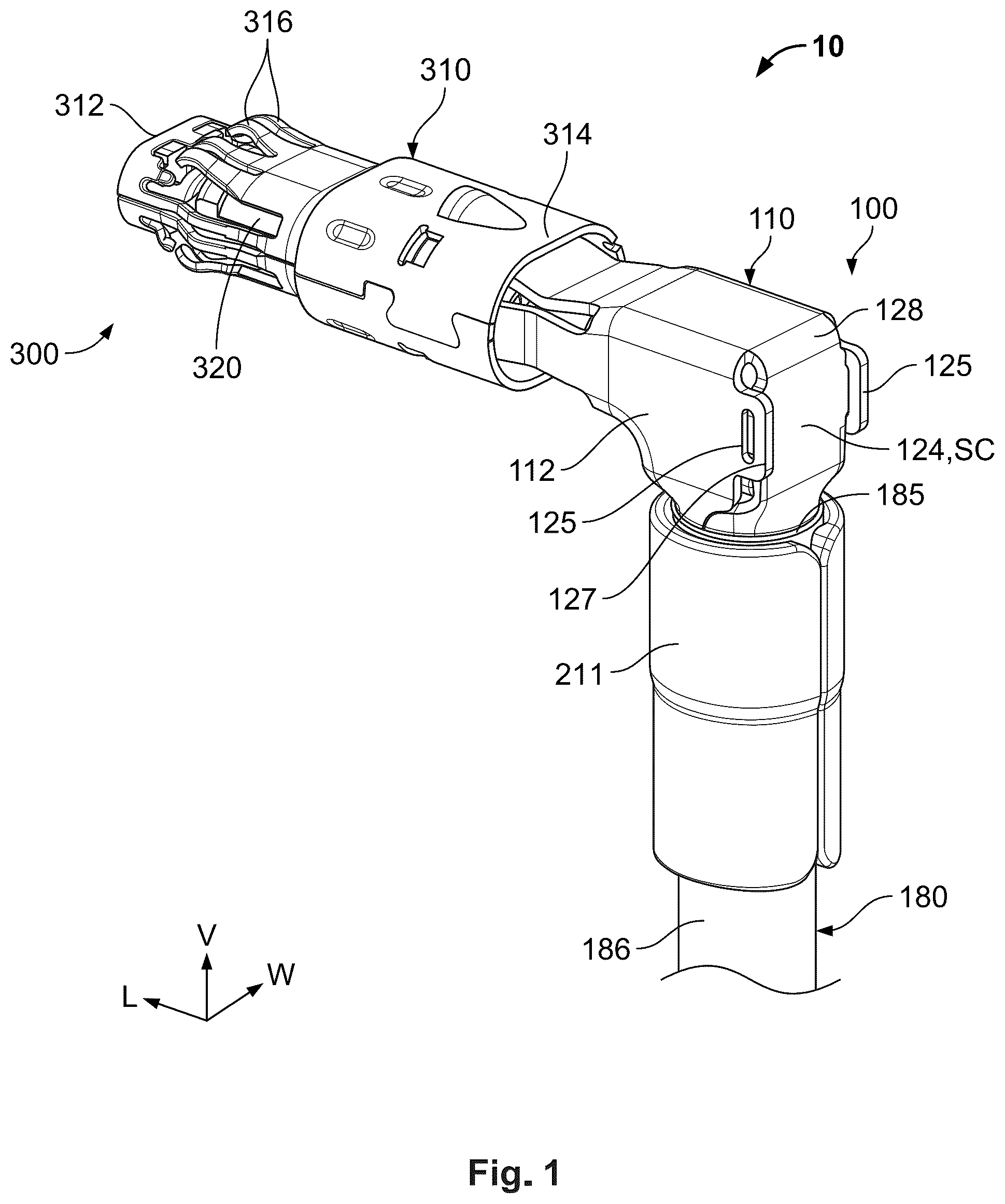 Patent US12322909 Figure 1 – Angled subassembly for an angled connector